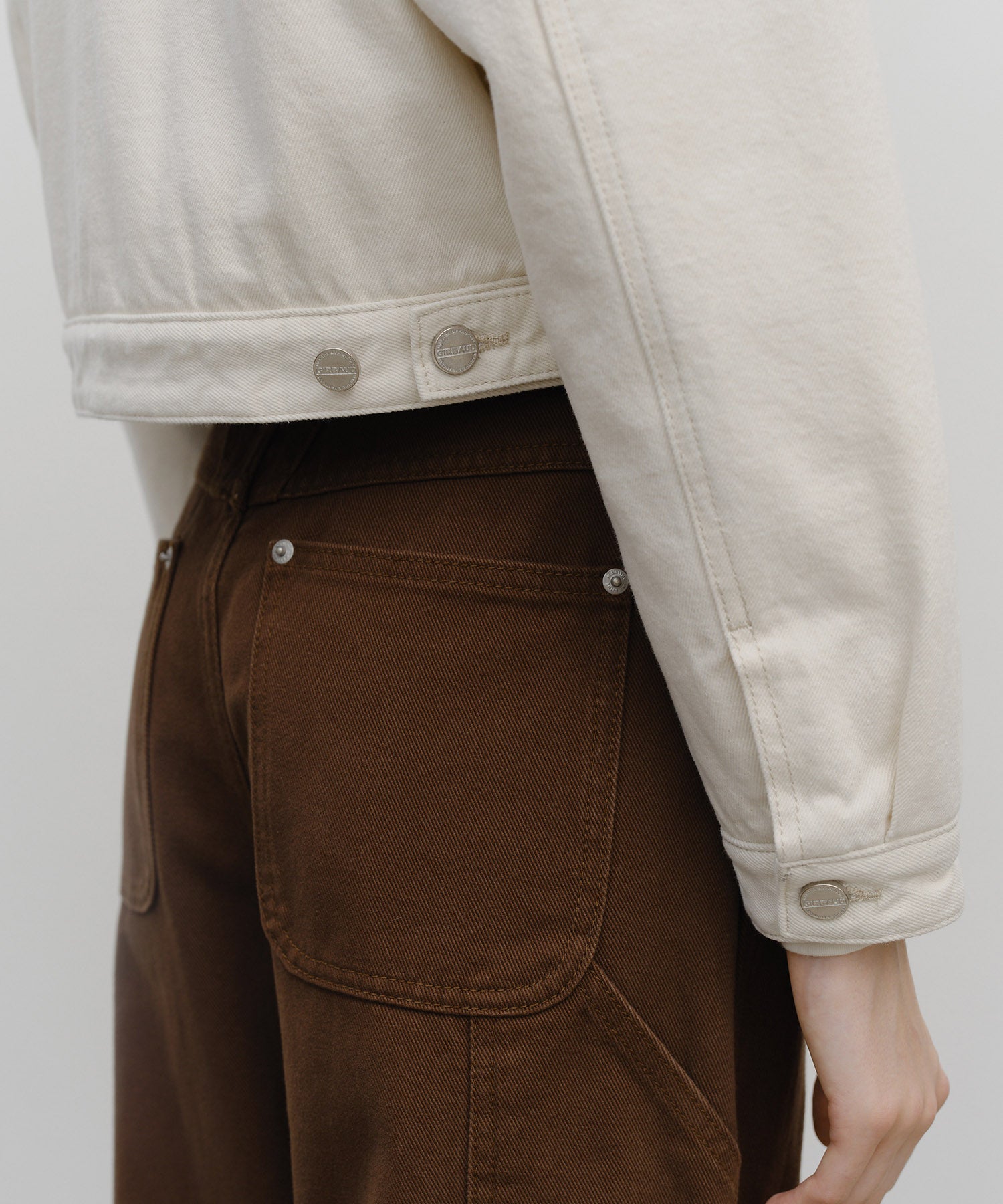 W CROP SHEARLING DENIM JACKET