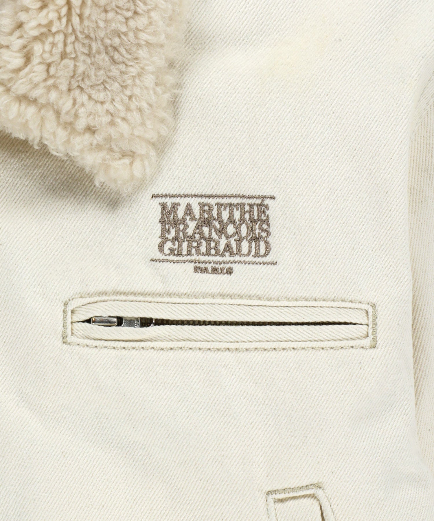 W CROP SHEARLING DENIM JACKET