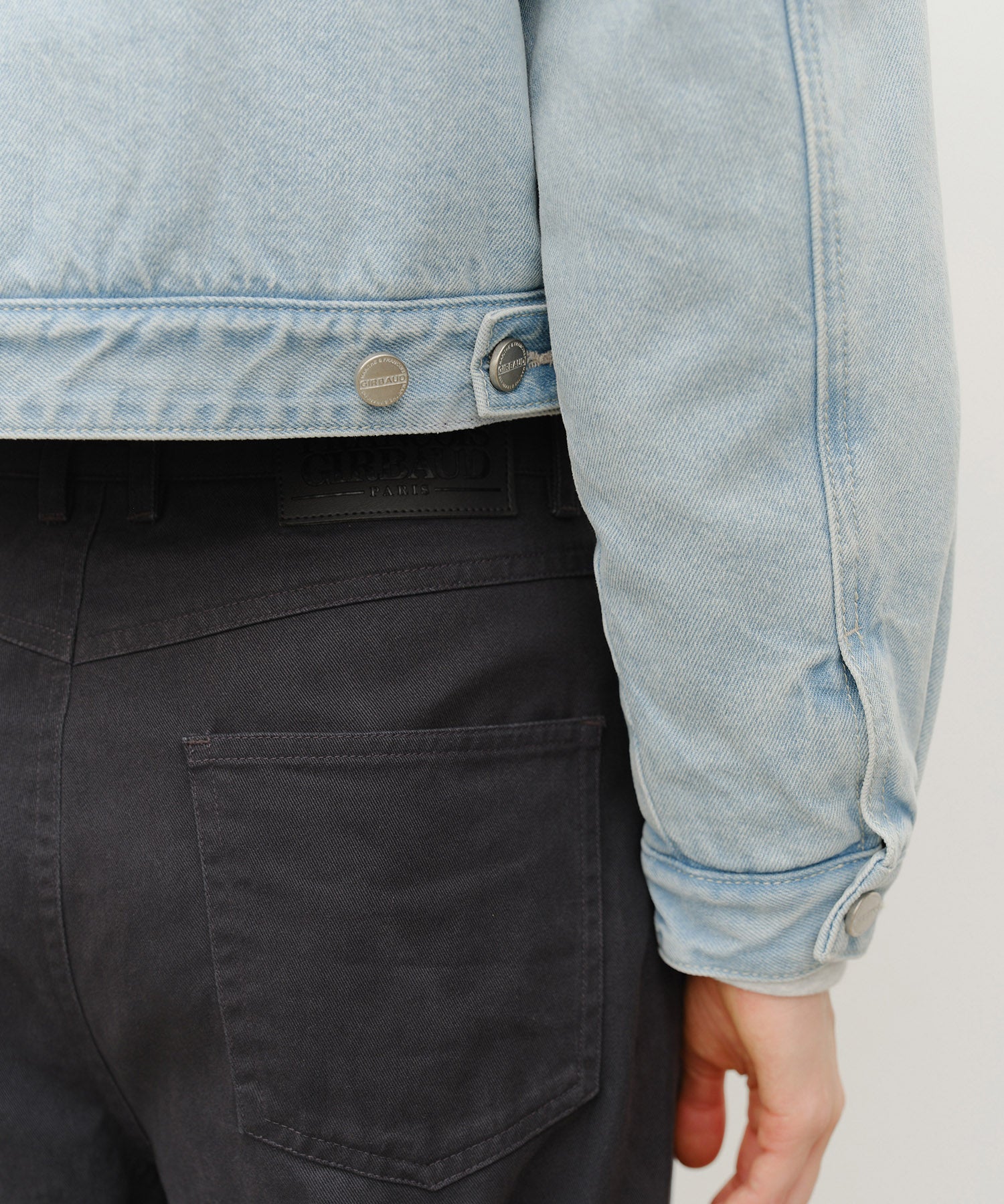 W CROP SHEARLING DENIM JACKET