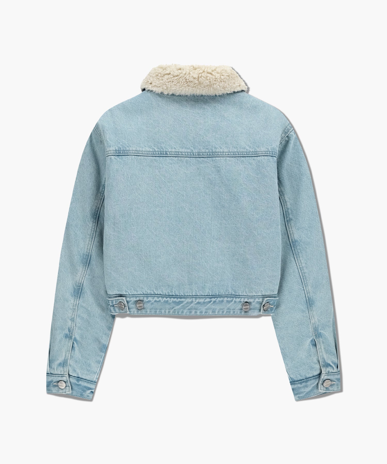 W CROP SHEARLING DENIM JACKET