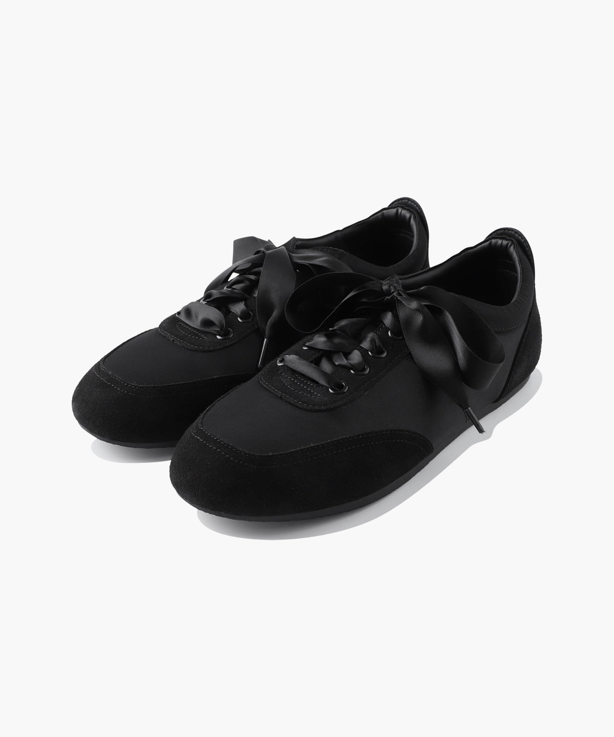 W LACE-UP SATIN SNEAKERS