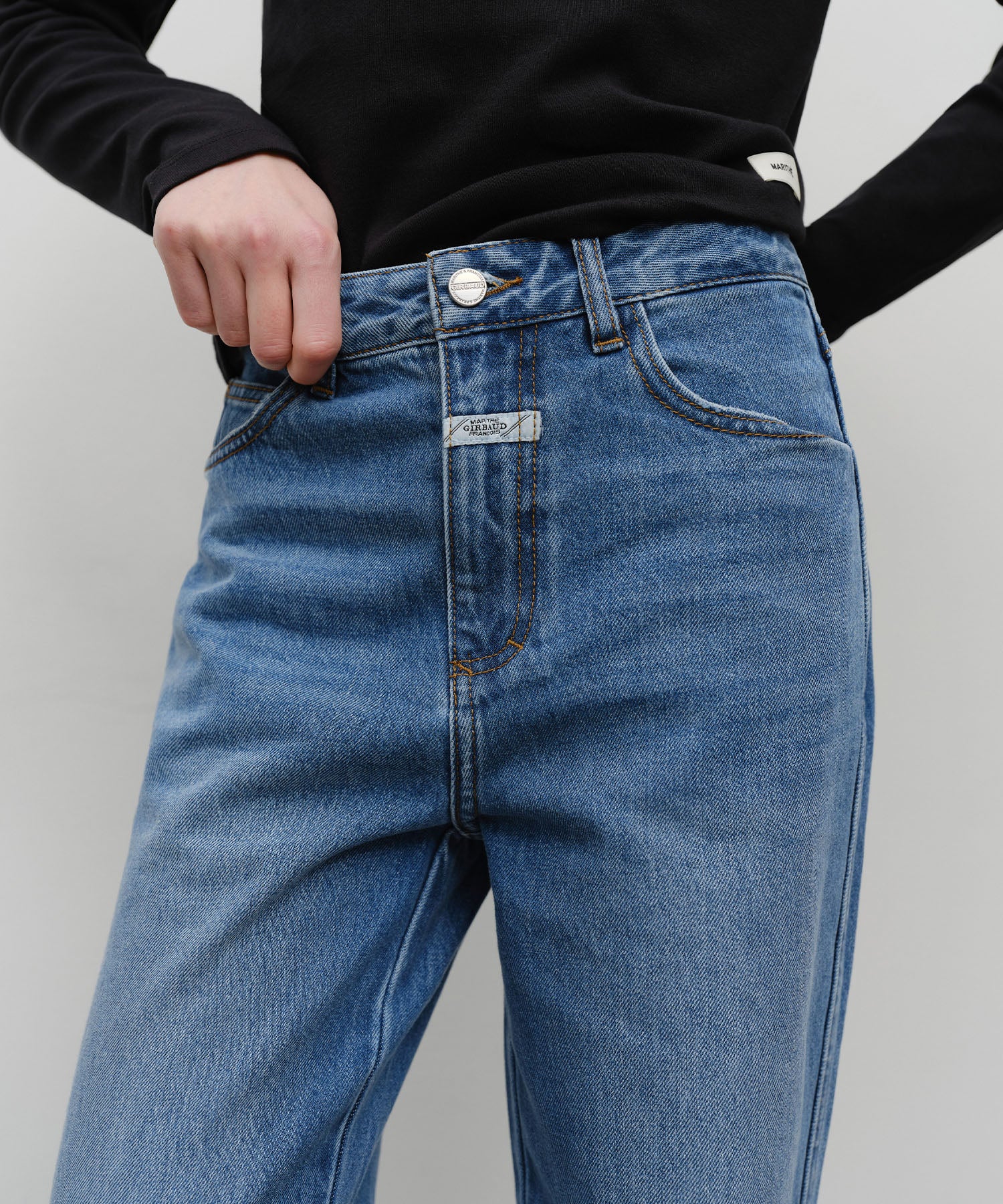 W HIGH STRAIGHT DENIM PANTS