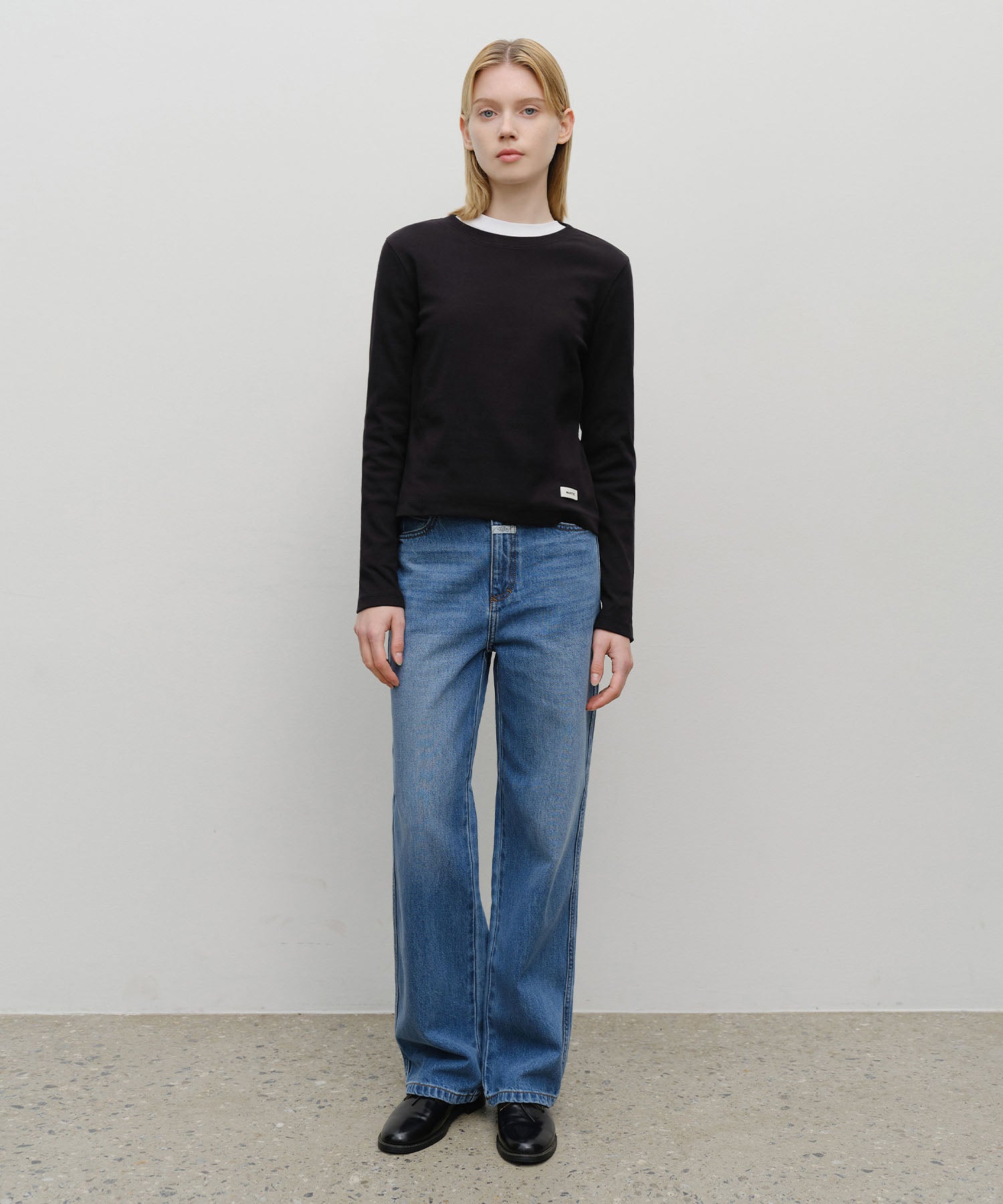 W HIGH STRAIGHT DENIM PANTS