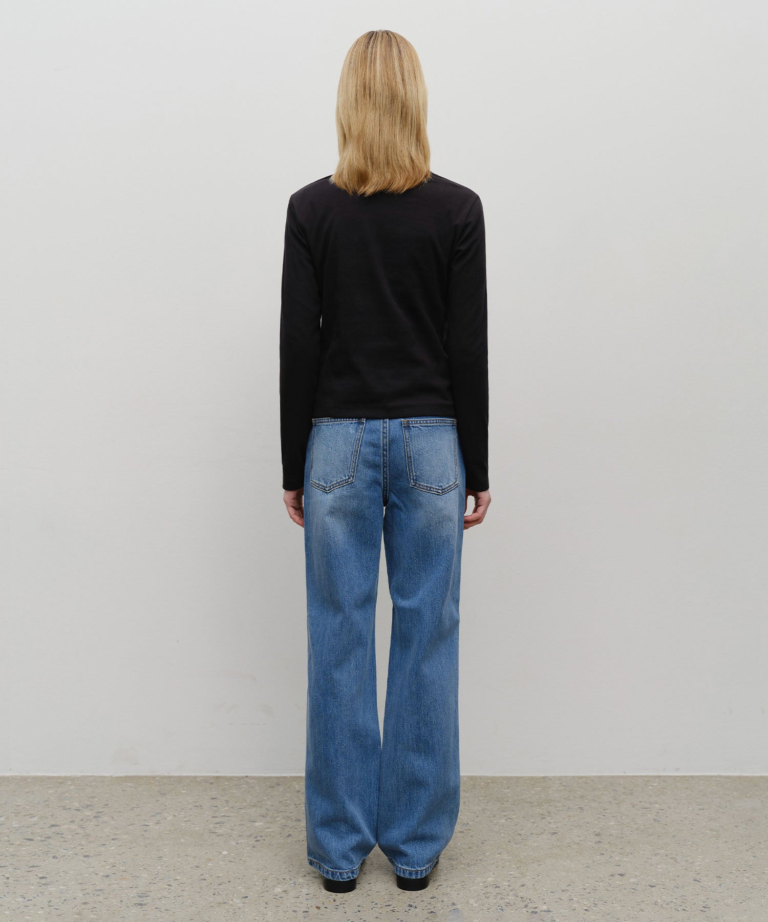 W HIGH STRAIGHT DENIM PANTS