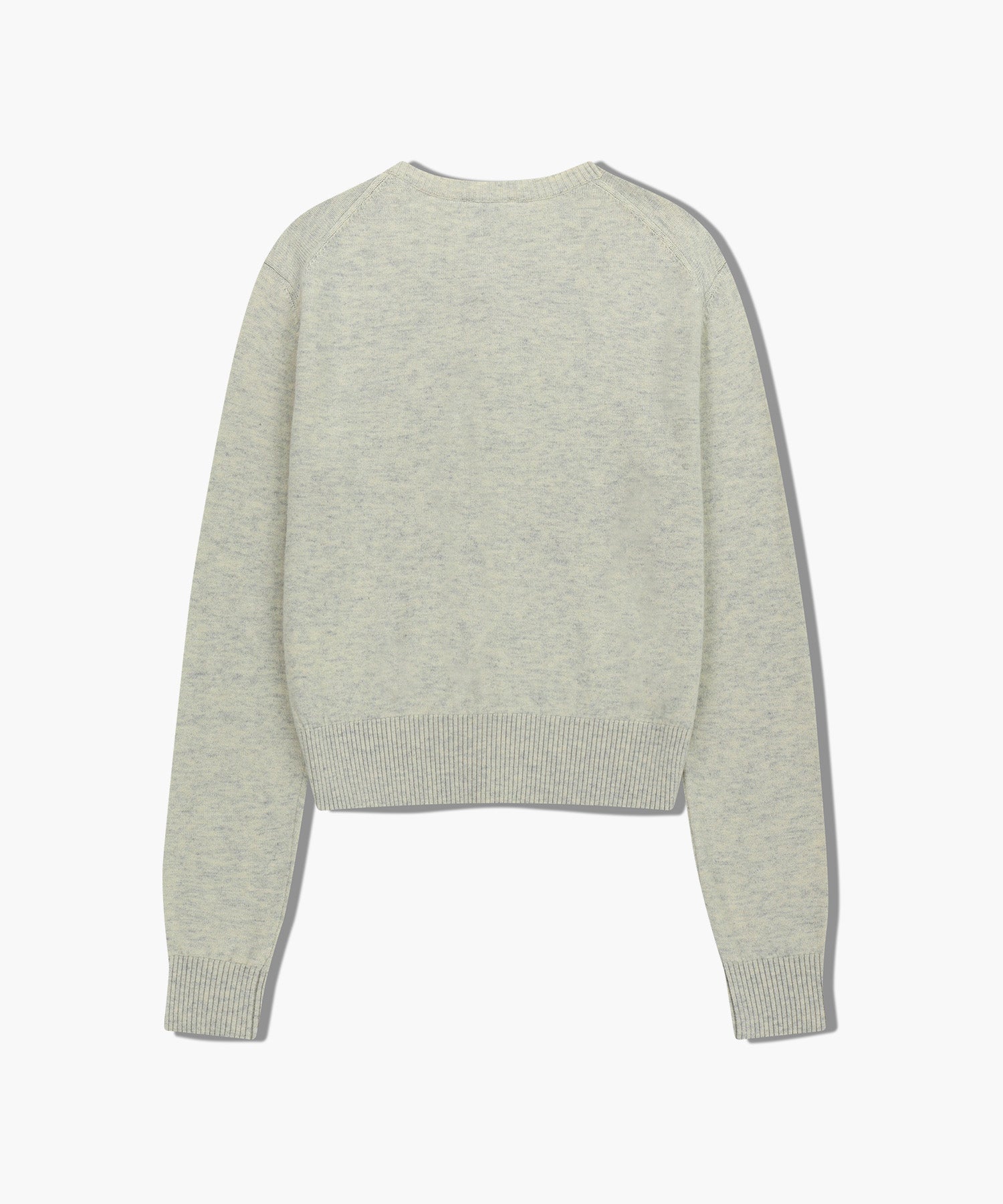 W HALF KNIT ROUND NECK CARDIGAN SET UP