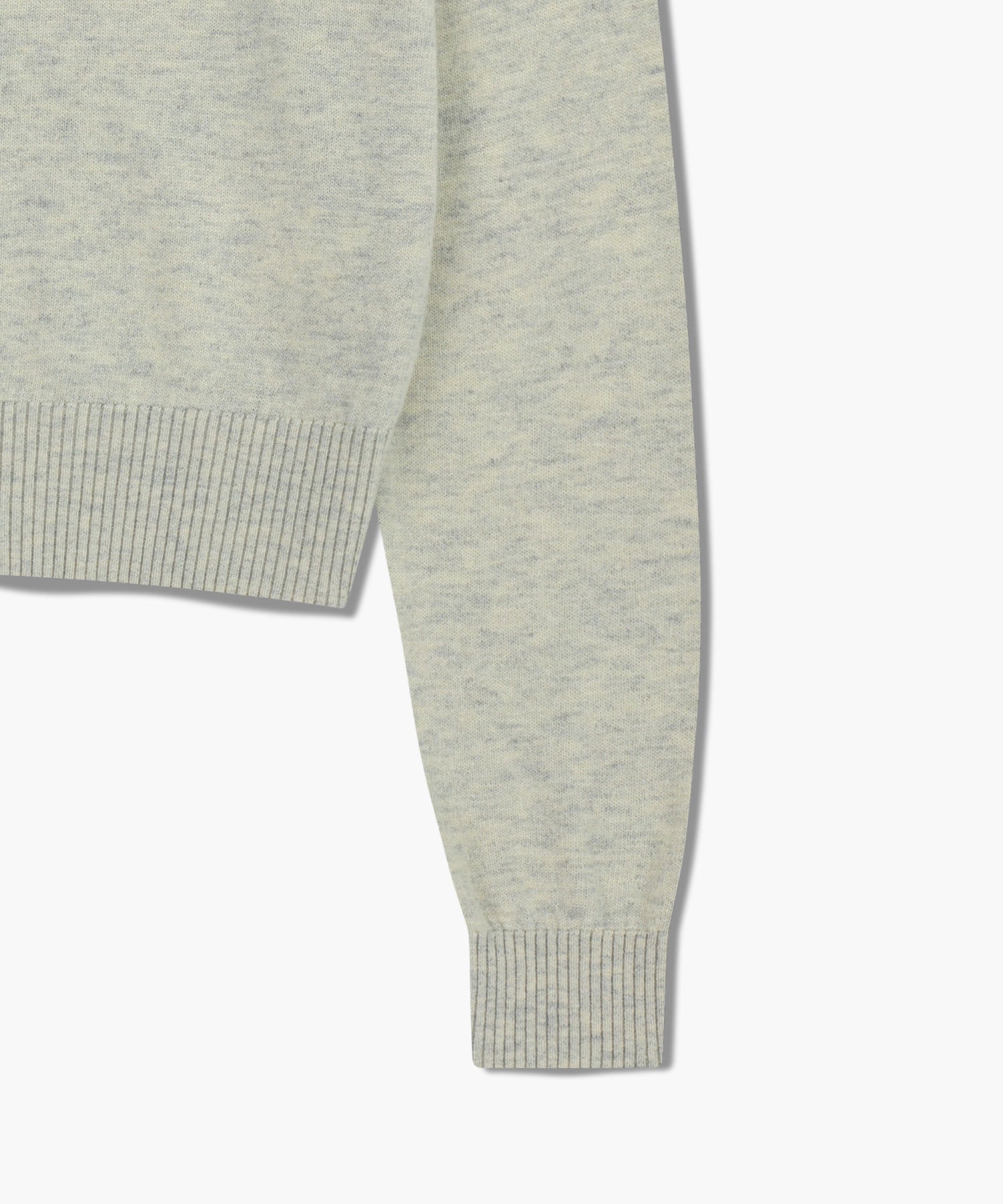 W HALF KNIT ROUND NECK CARDIGAN SET UP