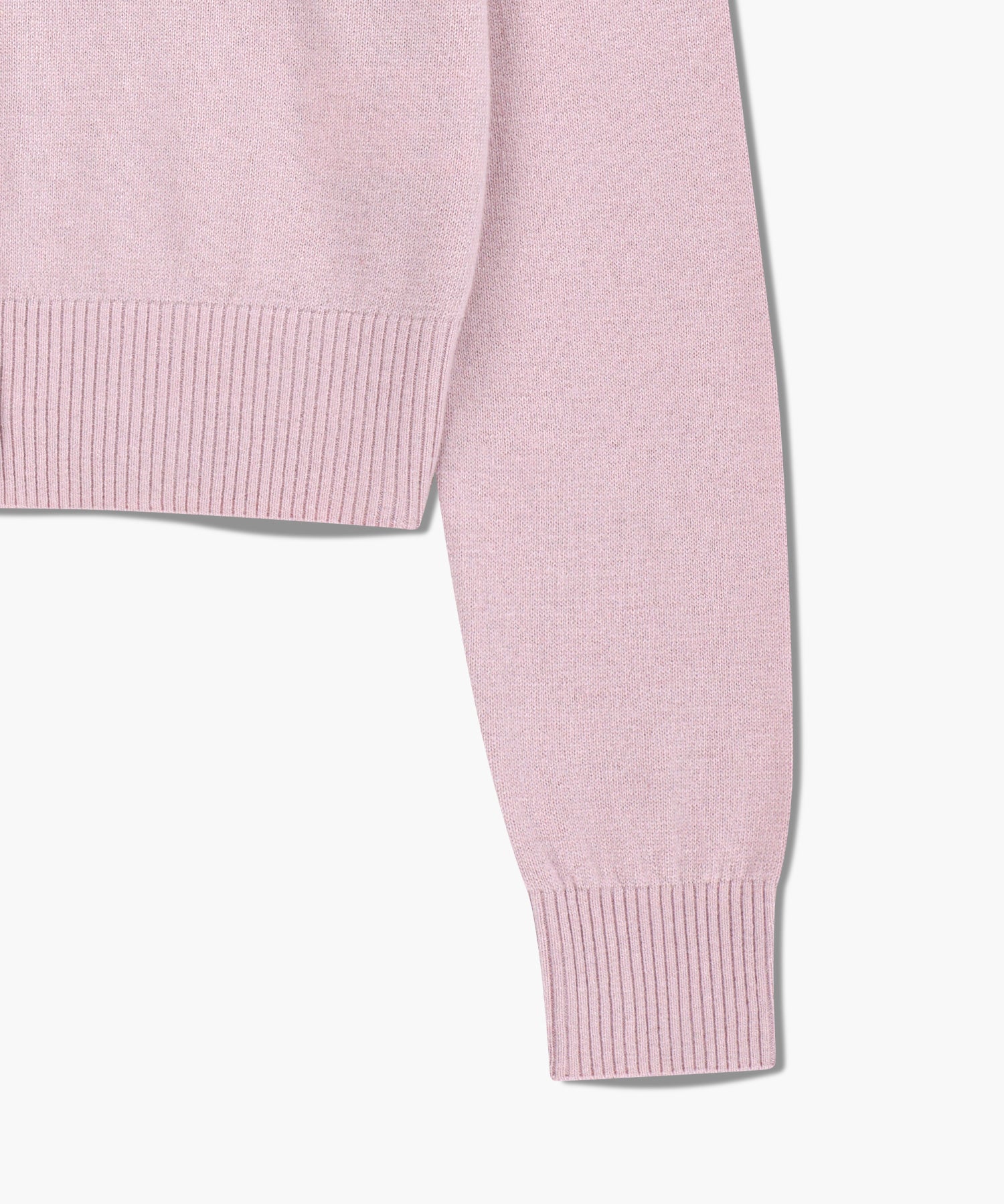 W HALF KNIT ROUND NECK CARDIGAN SET UP