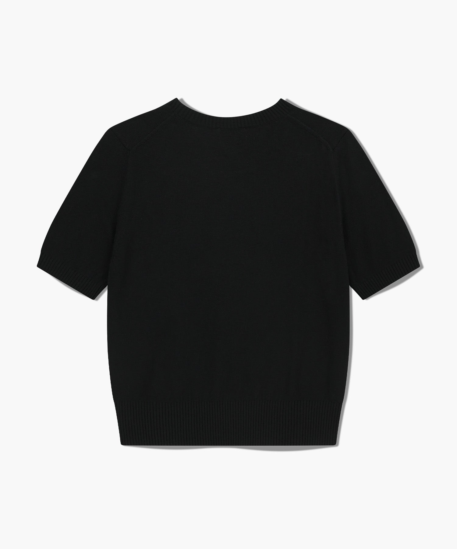 W HALF KNIT ROUND NECK CARDIGAN SET UP