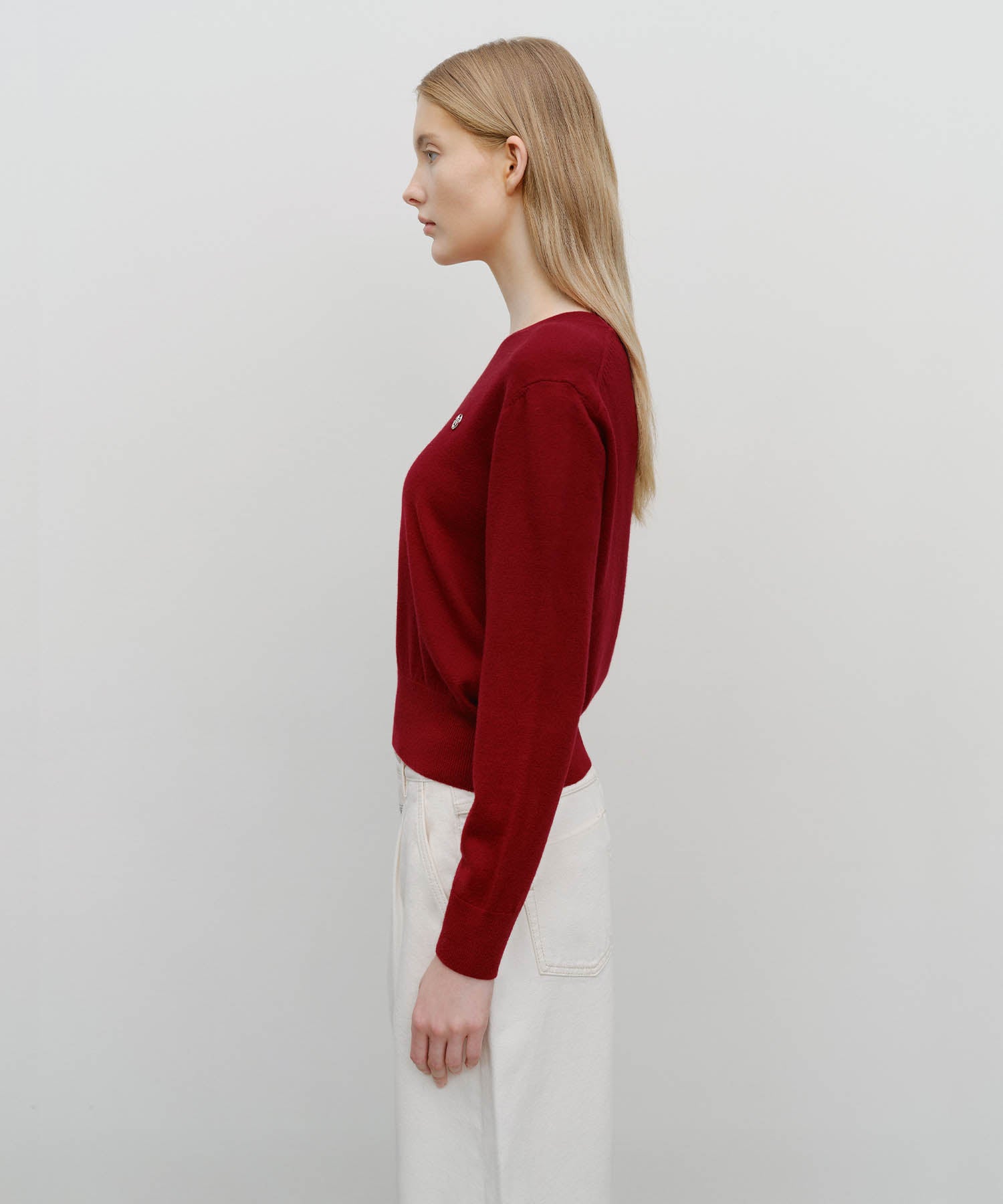 W BASIC CROP KNIT PULLOVER