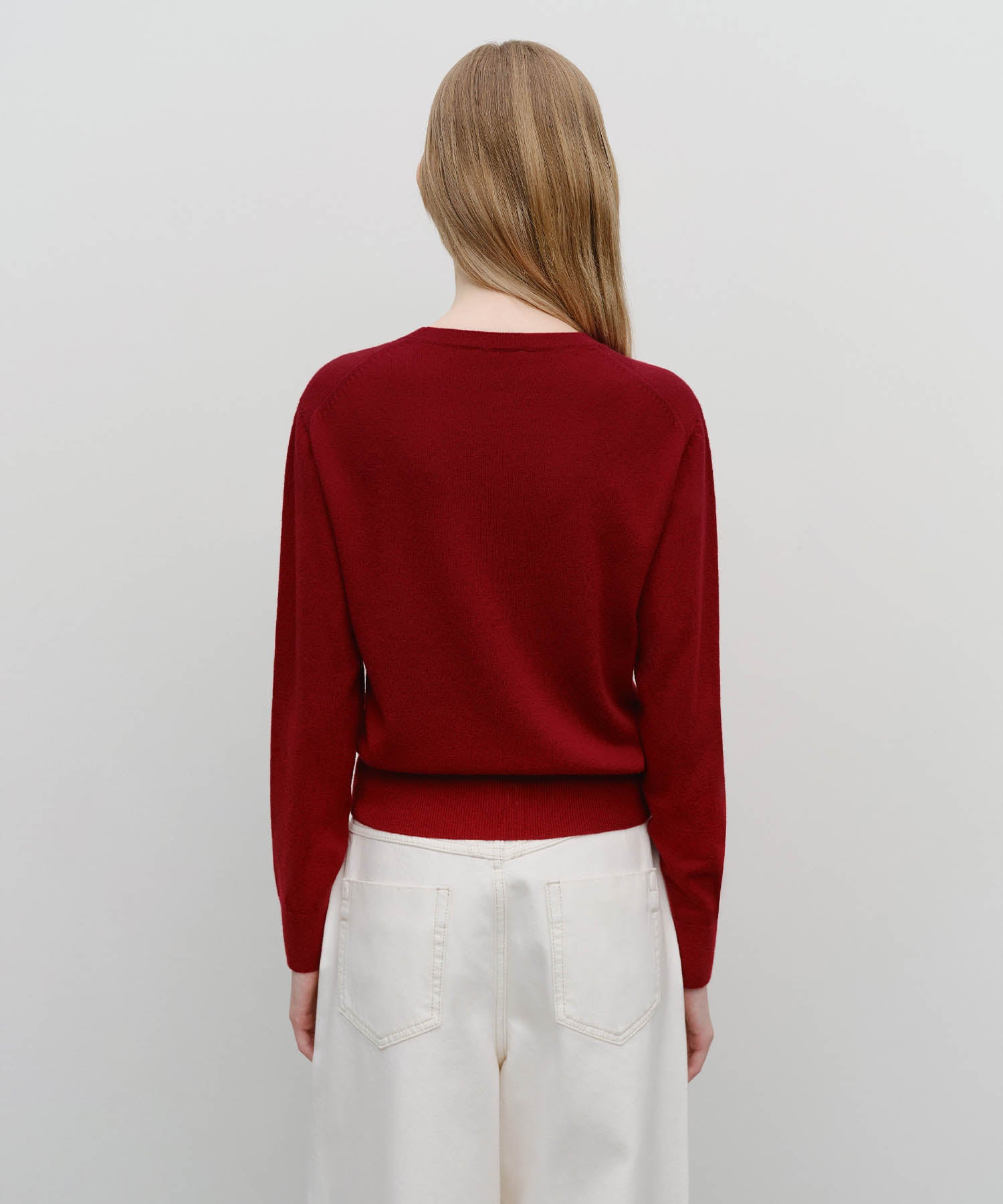 W BASIC CROP KNIT PULLOVER