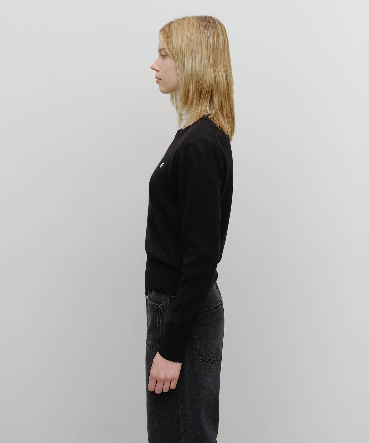 W BASIC CROP KNIT PULLOVER