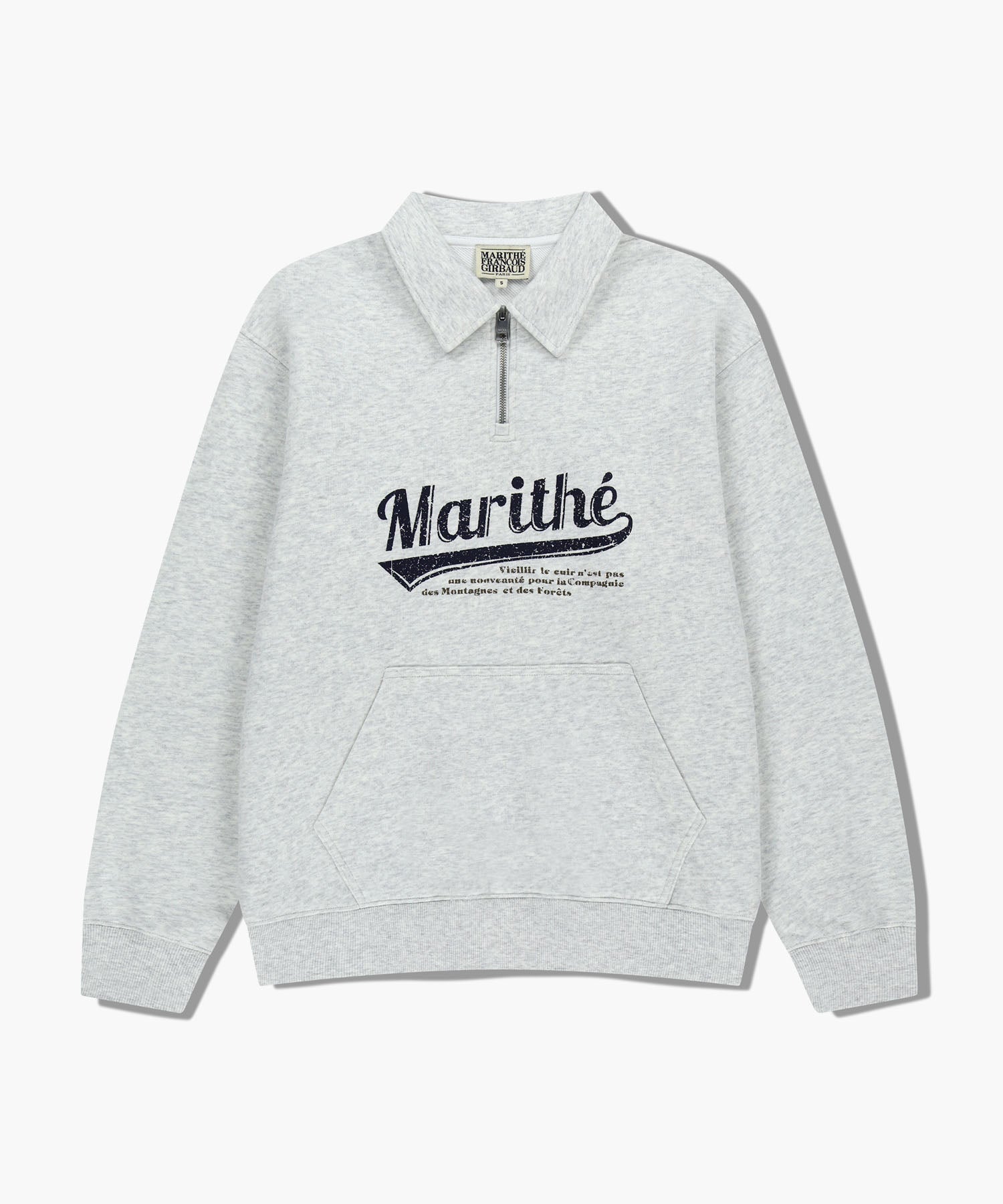 BASEBALL LOGO COLLAR HALF ZIPUP SWEATSHIRT