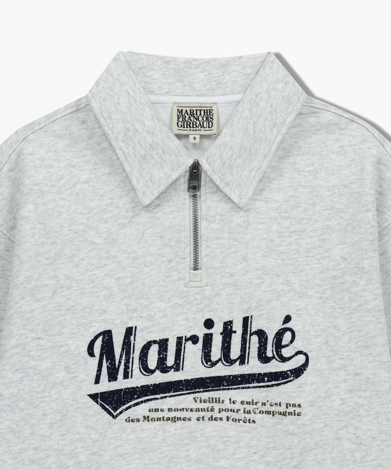 BASEBALL LOGO COLLAR HALF ZIPUP SWEATSHIRT