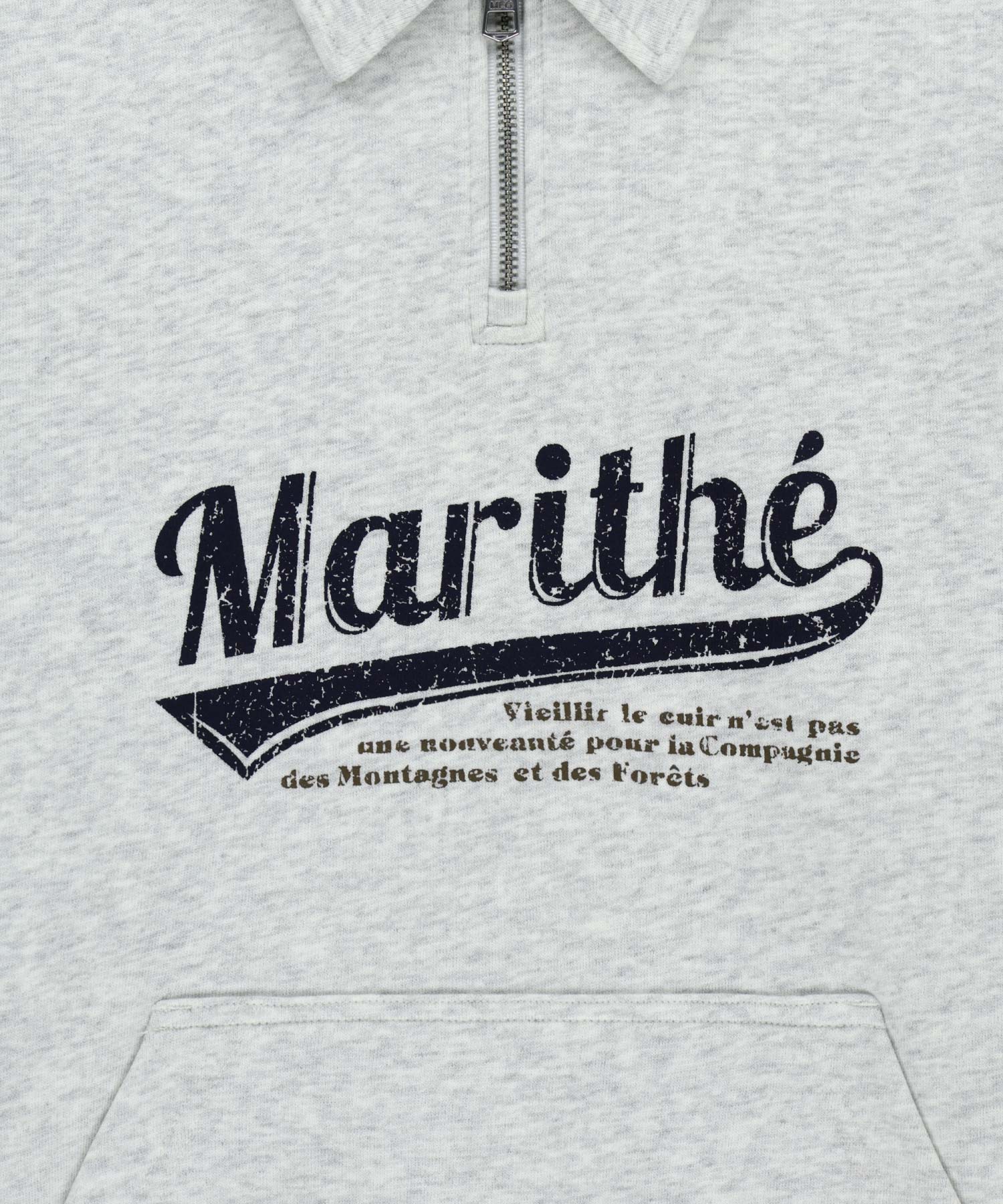 BASEBALL LOGO COLLAR HALF ZIPUP SWEATSHIRT