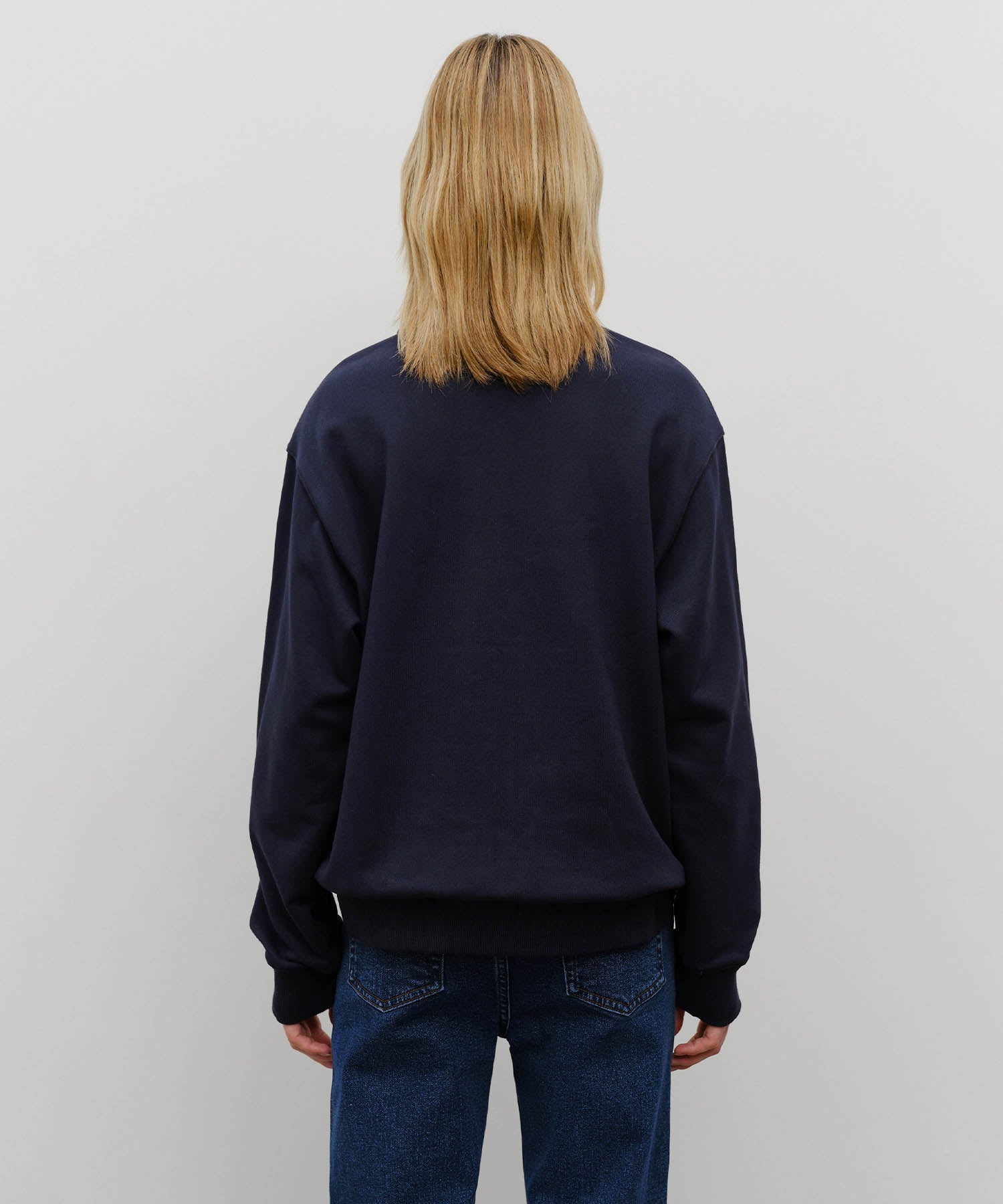 BASEBALL LOGO COLLAR HALF ZIPUP SWEATSHIRT