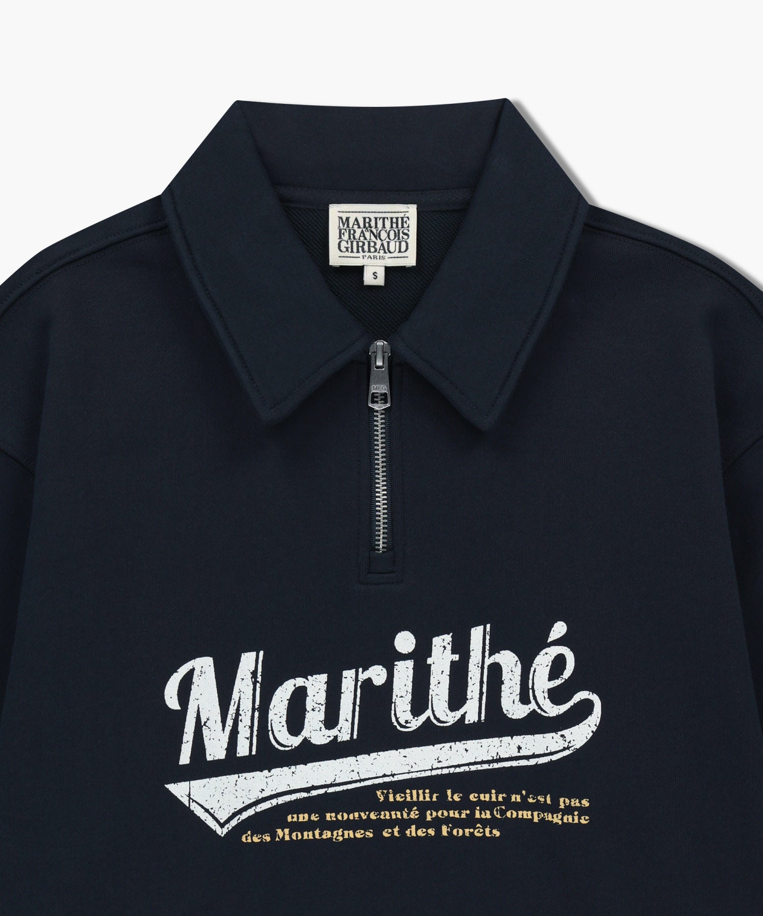 BASEBALL LOGO COLLAR HALF ZIPUP SWEATSHIRT