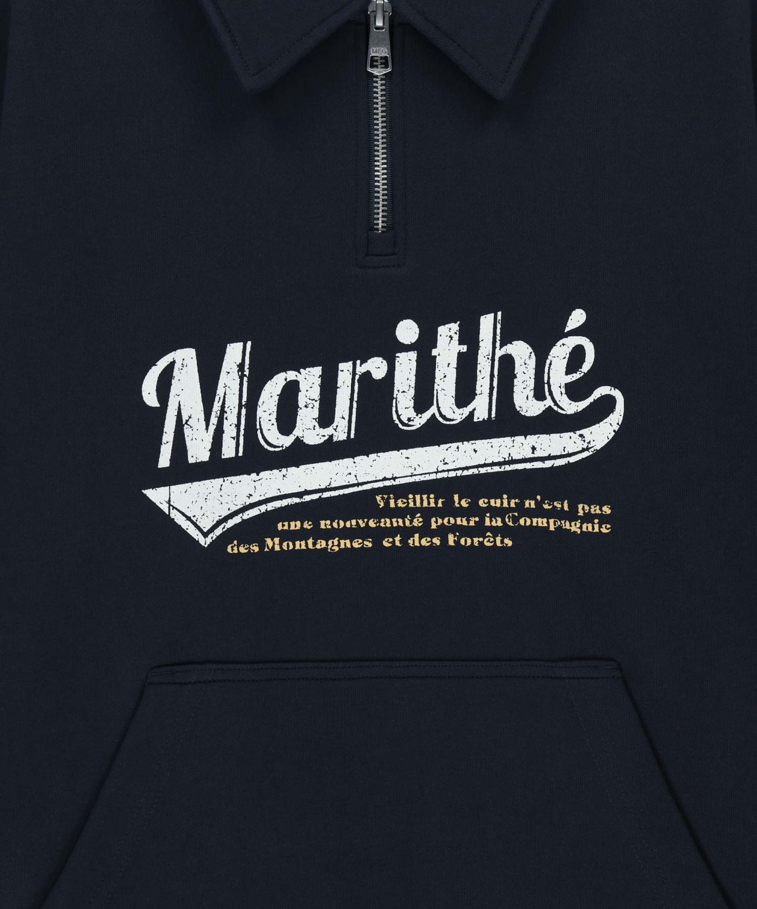 BASEBALL LOGO COLLAR HALF ZIPUP SWEATSHIRT