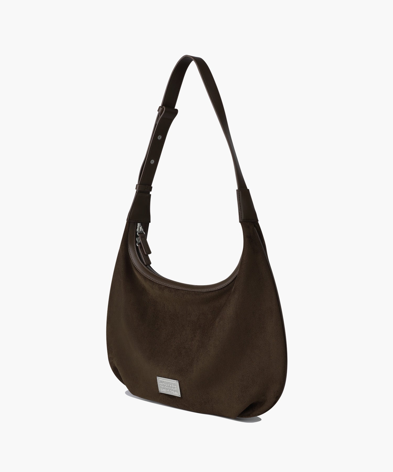 CLASSIC LOGO ROUND SUEDE SHOULDER BAG