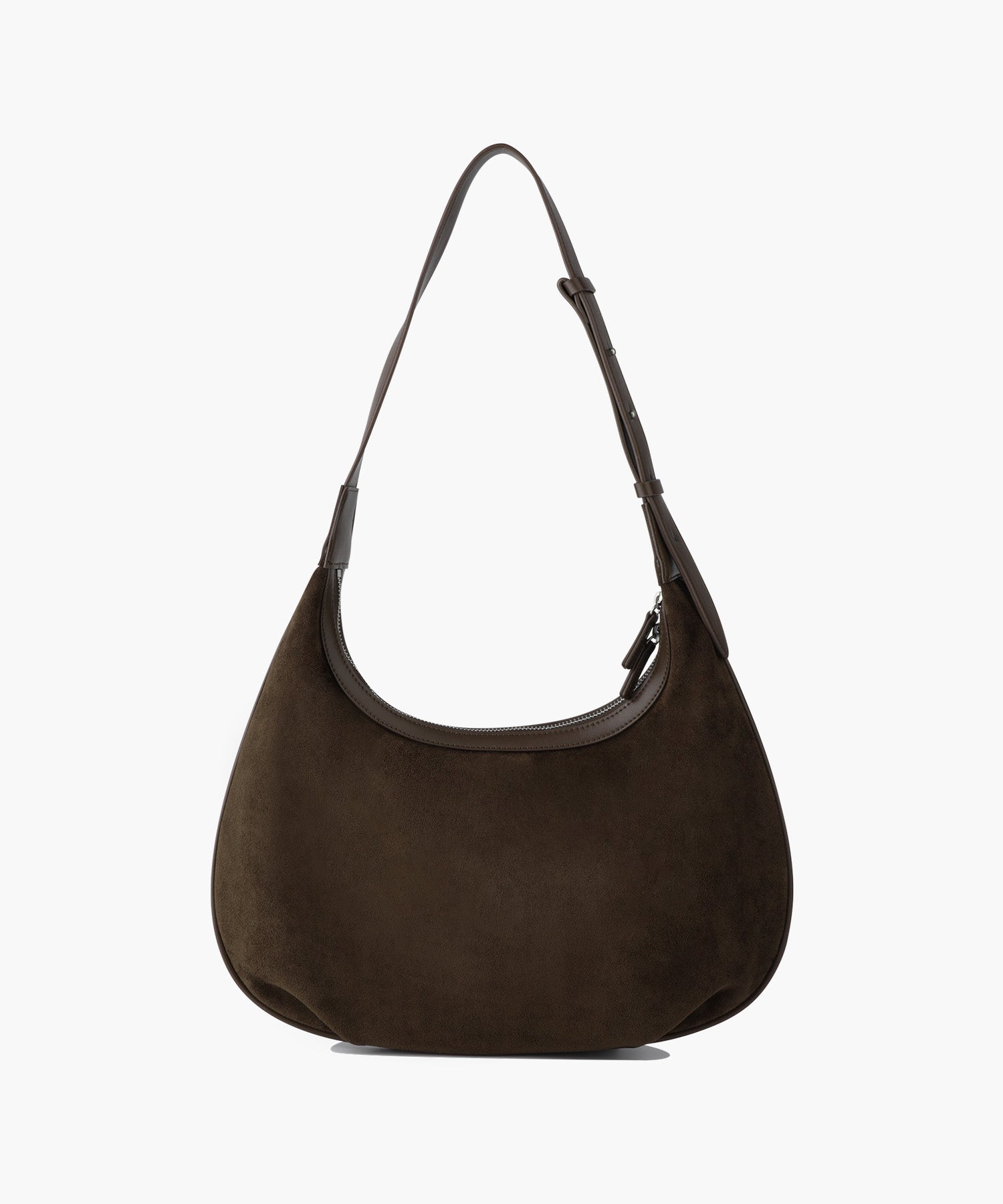 CLASSIC LOGO ROUND SUEDE SHOULDER BAG