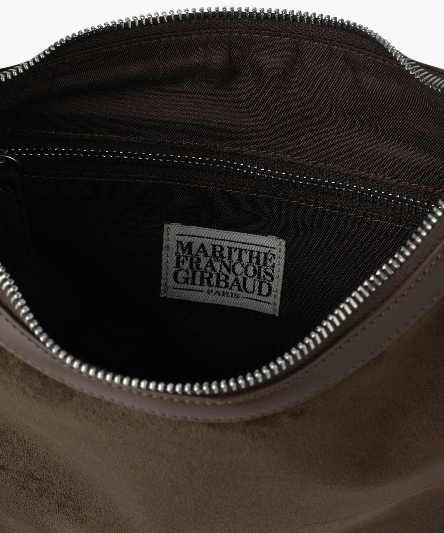 CLASSIC LOGO ROUND SUEDE SHOULDER BAG