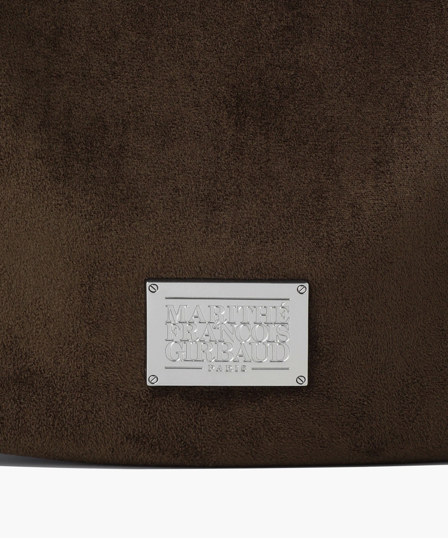 CLASSIC LOGO ROUND SUEDE SHOULDER BAG