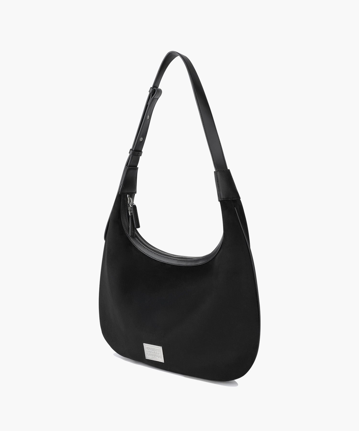 CLASSIC LOGO ROUND SUEDE SHOULDER BAG