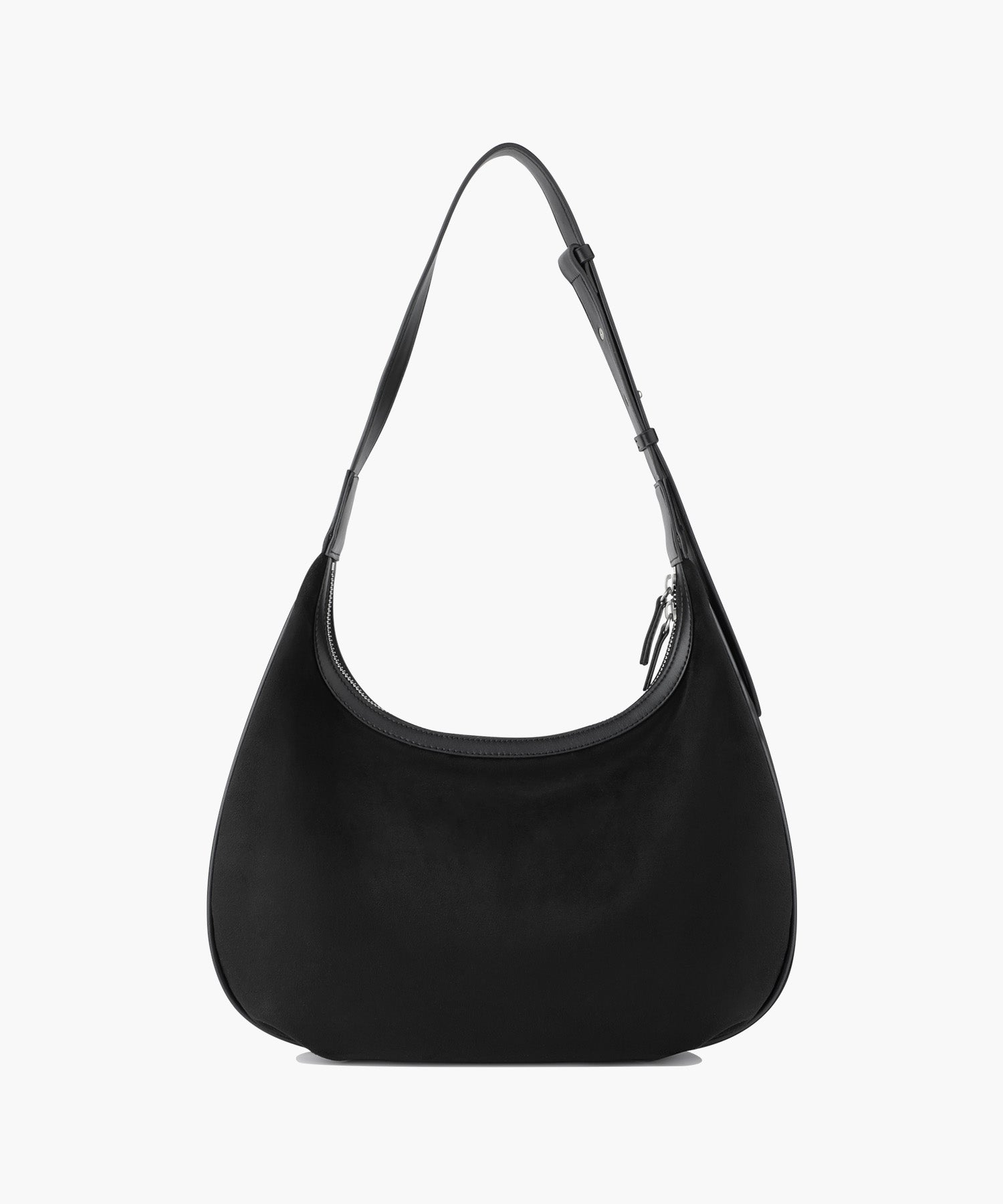 CLASSIC LOGO ROUND SUEDE SHOULDER BAG
