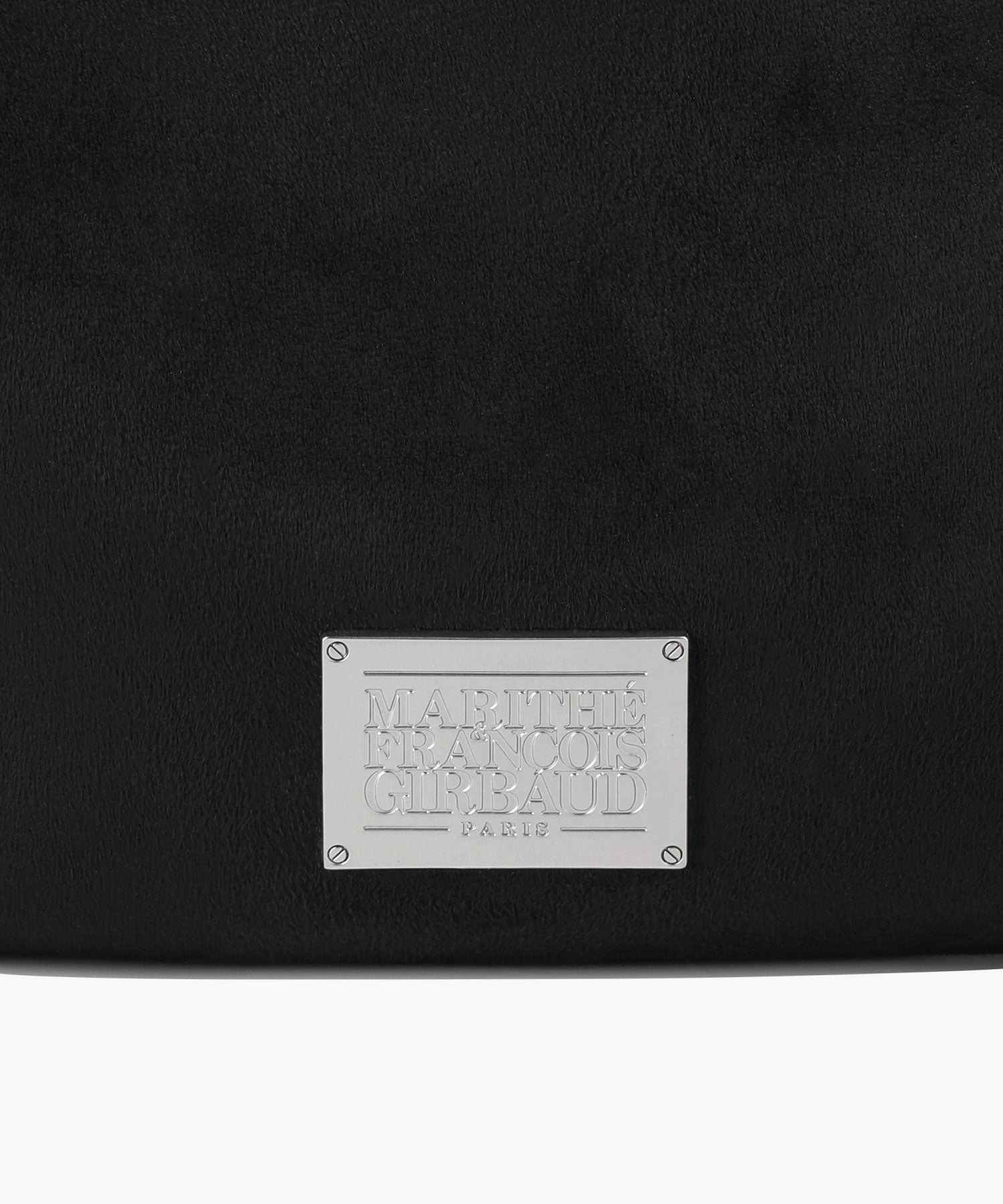 CLASSIC LOGO ROUND SUEDE SHOULDER BAG