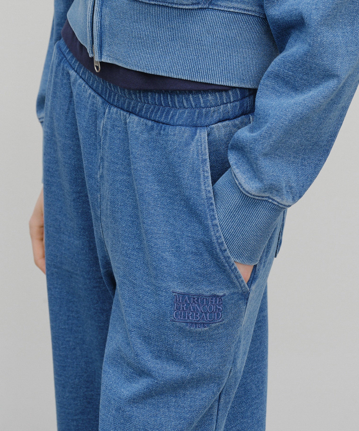 W EMBROIDERY CLASSIC LOGO SWEAT PANTS