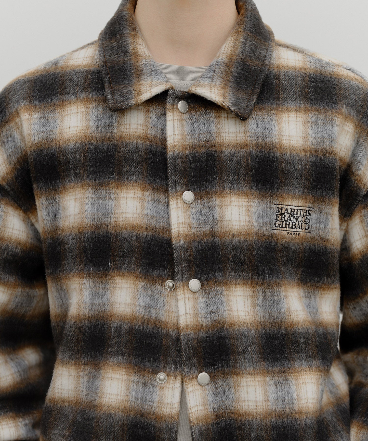 CLASSIC LOGO OVERSIZED FLANNEL CHECK SHIRT JACKET