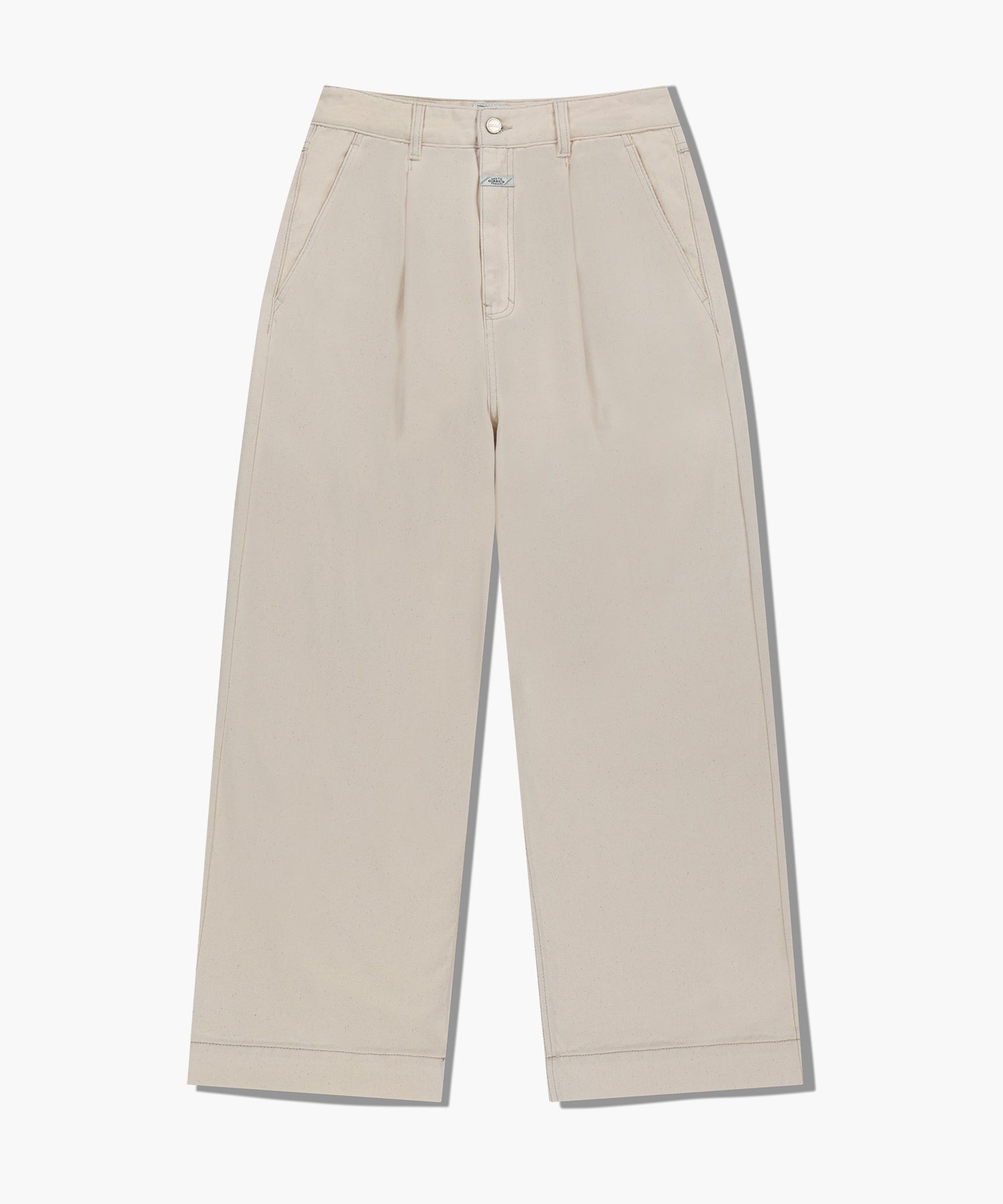 M LOW-WAIST TUCK WIDE DENIM PANTS