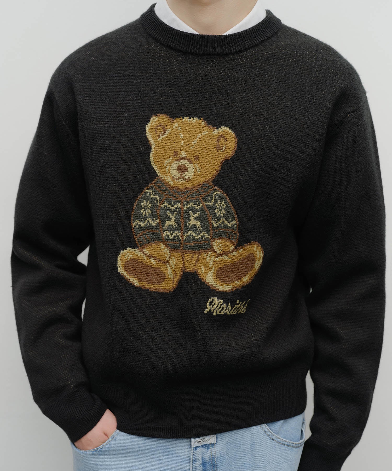 DOODLE BEAR KNIT PULLOVER