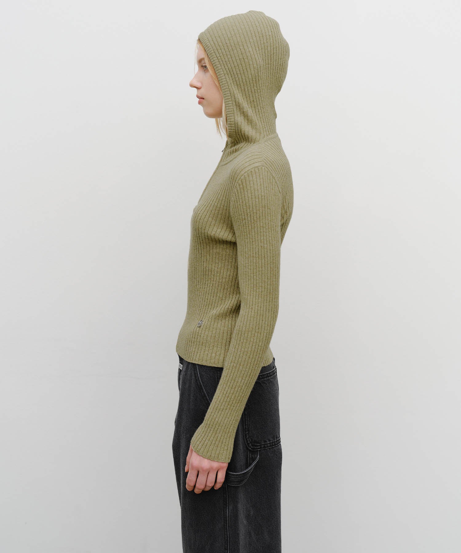 W BALCLAVA HOODIE SLIM KNIT