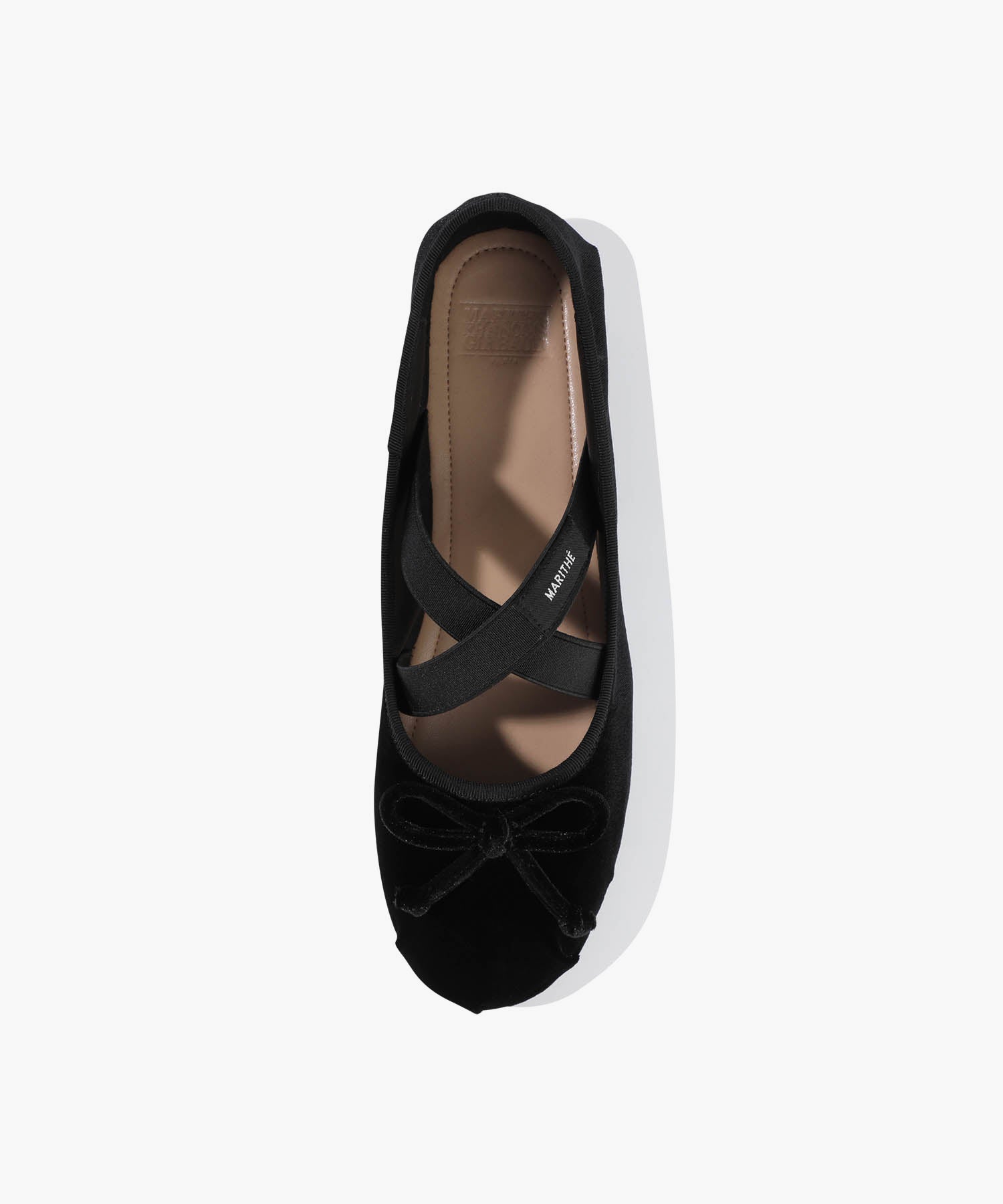 W CROSS BANDING VELVET FLAT SHOES