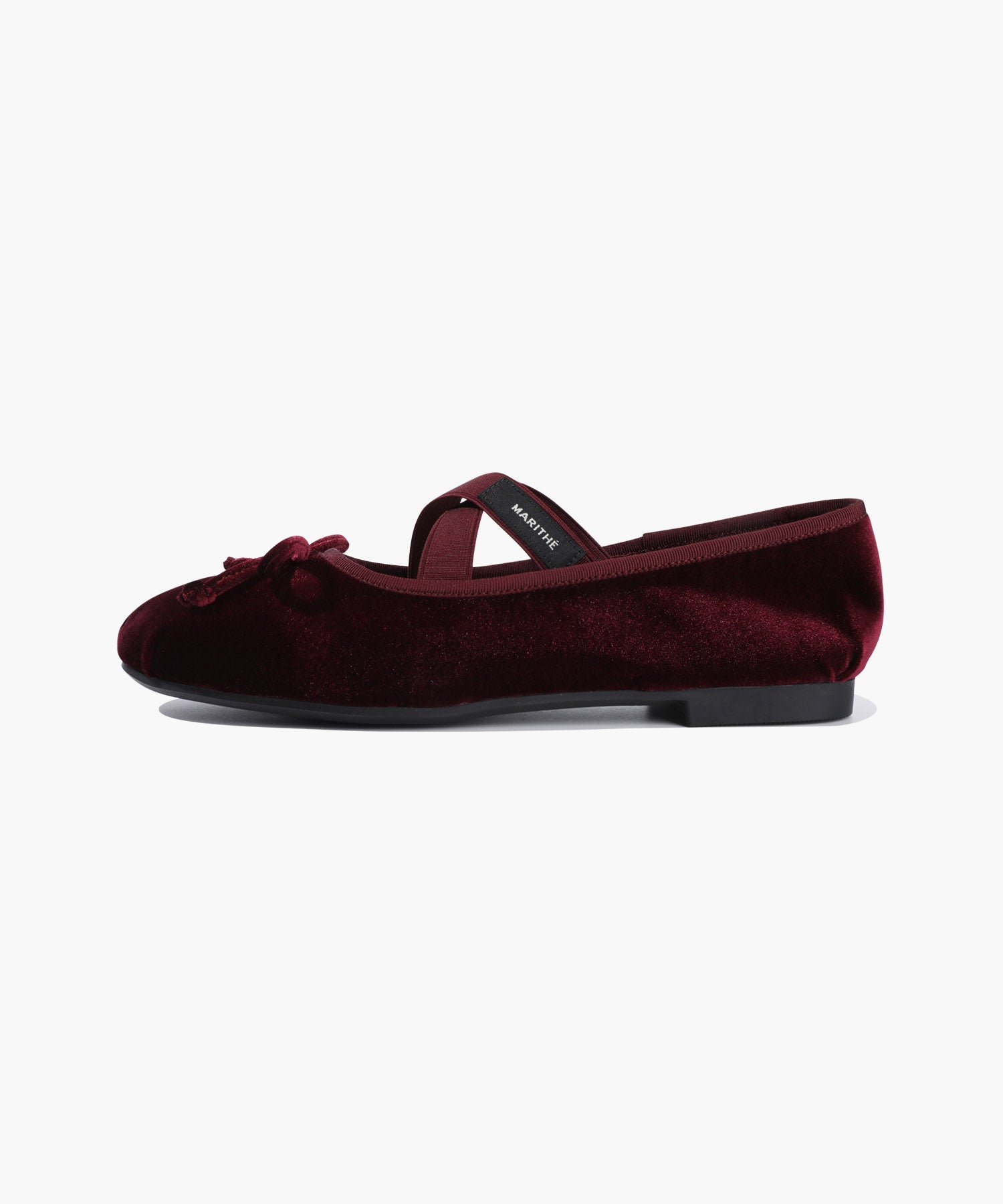 W CROSS BANDING VELVET FLAT SHOES