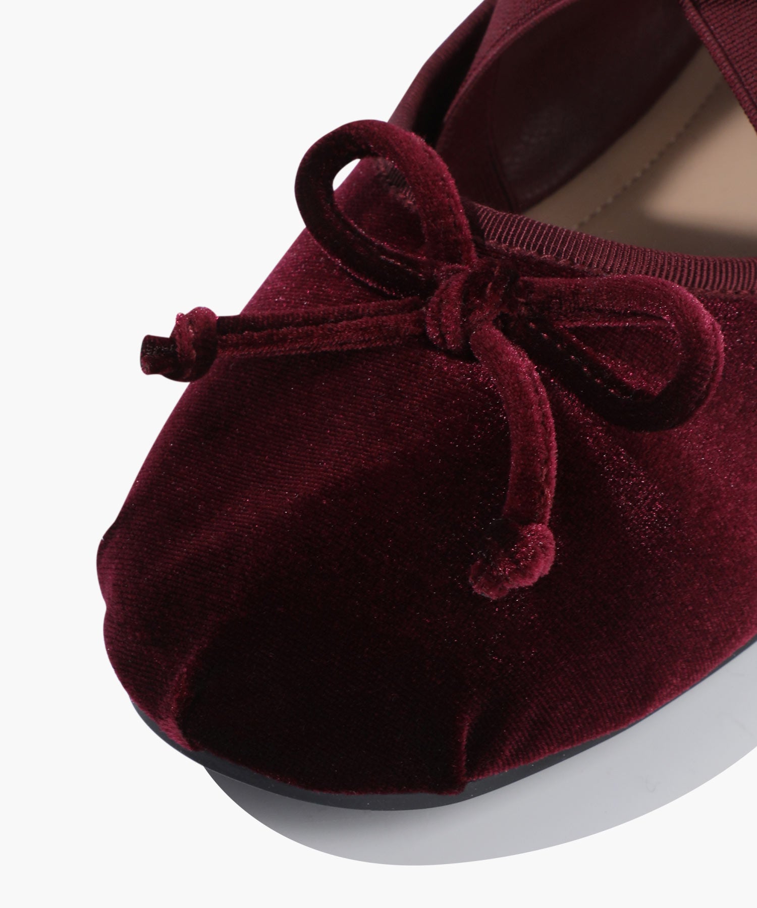 W CROSS BANDING VELVET FLAT SHOES