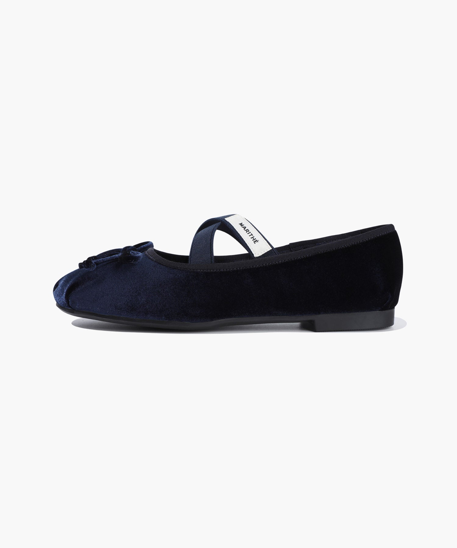 W CROSS BANDING VELVET FLAT SHOES