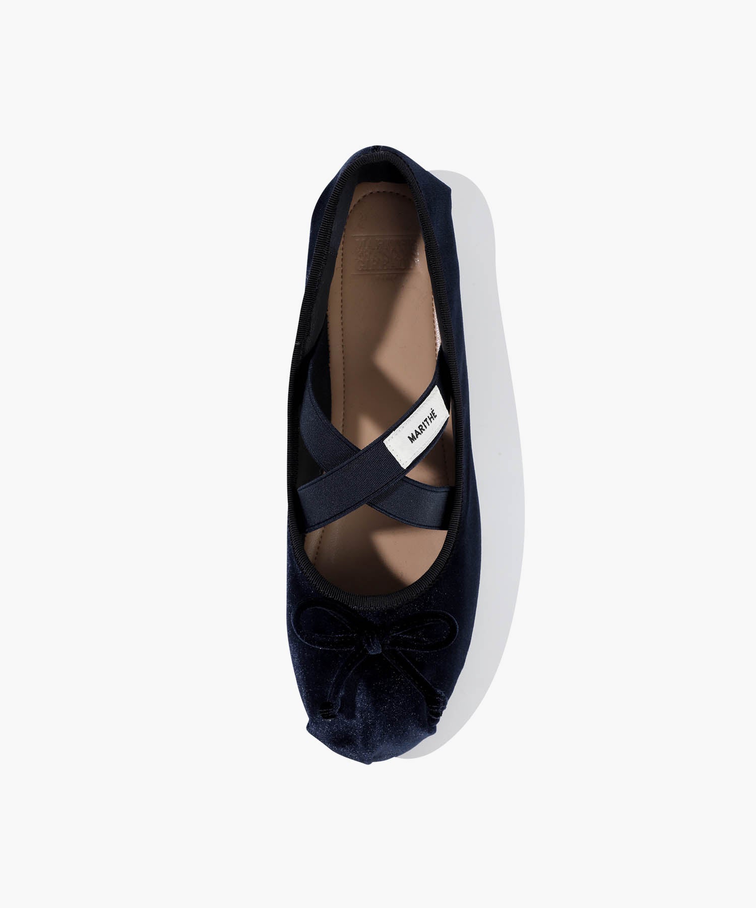 W CROSS BANDING VELVET FLAT SHOES