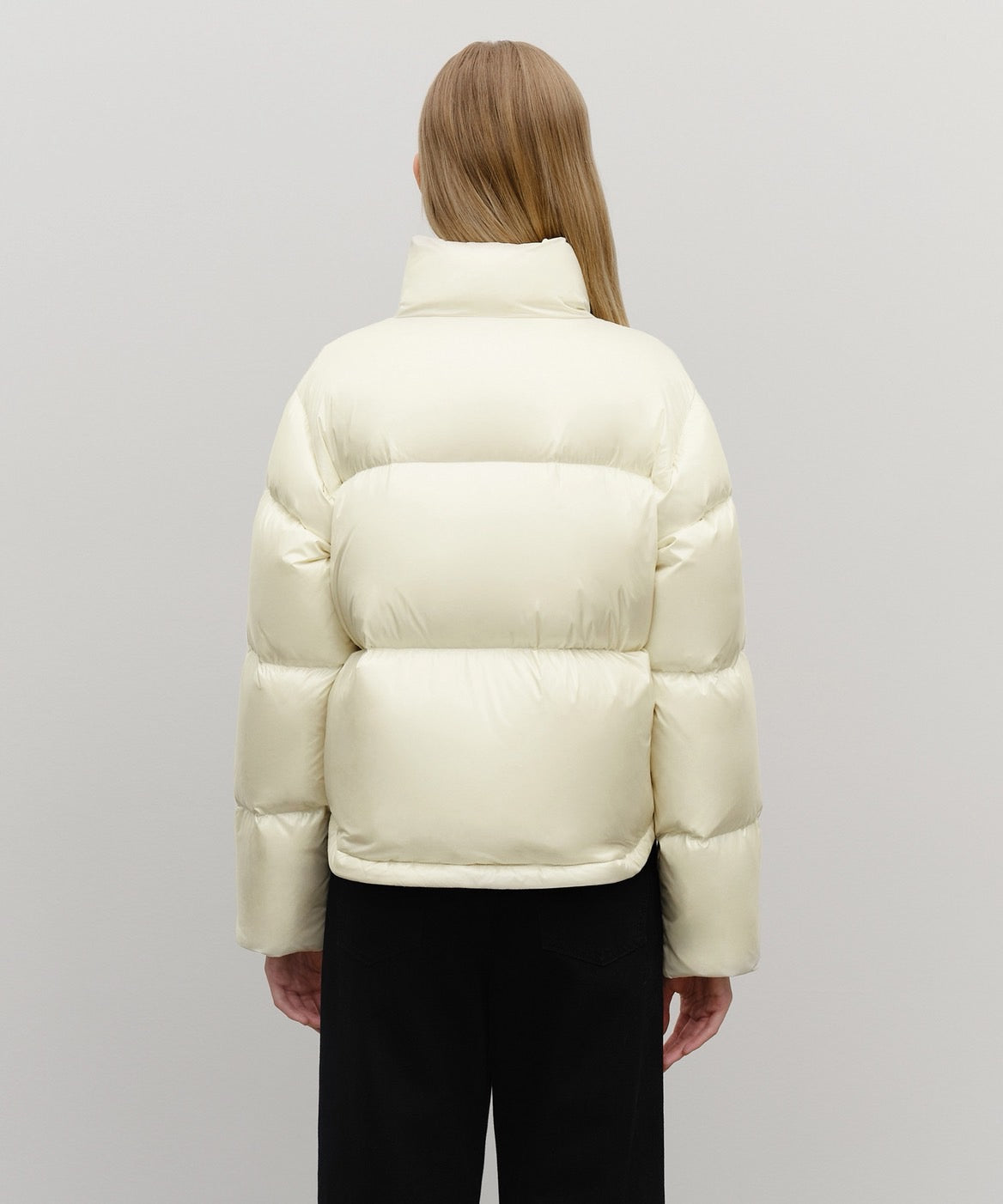 W GLOSSY CROP DOWN JACKET