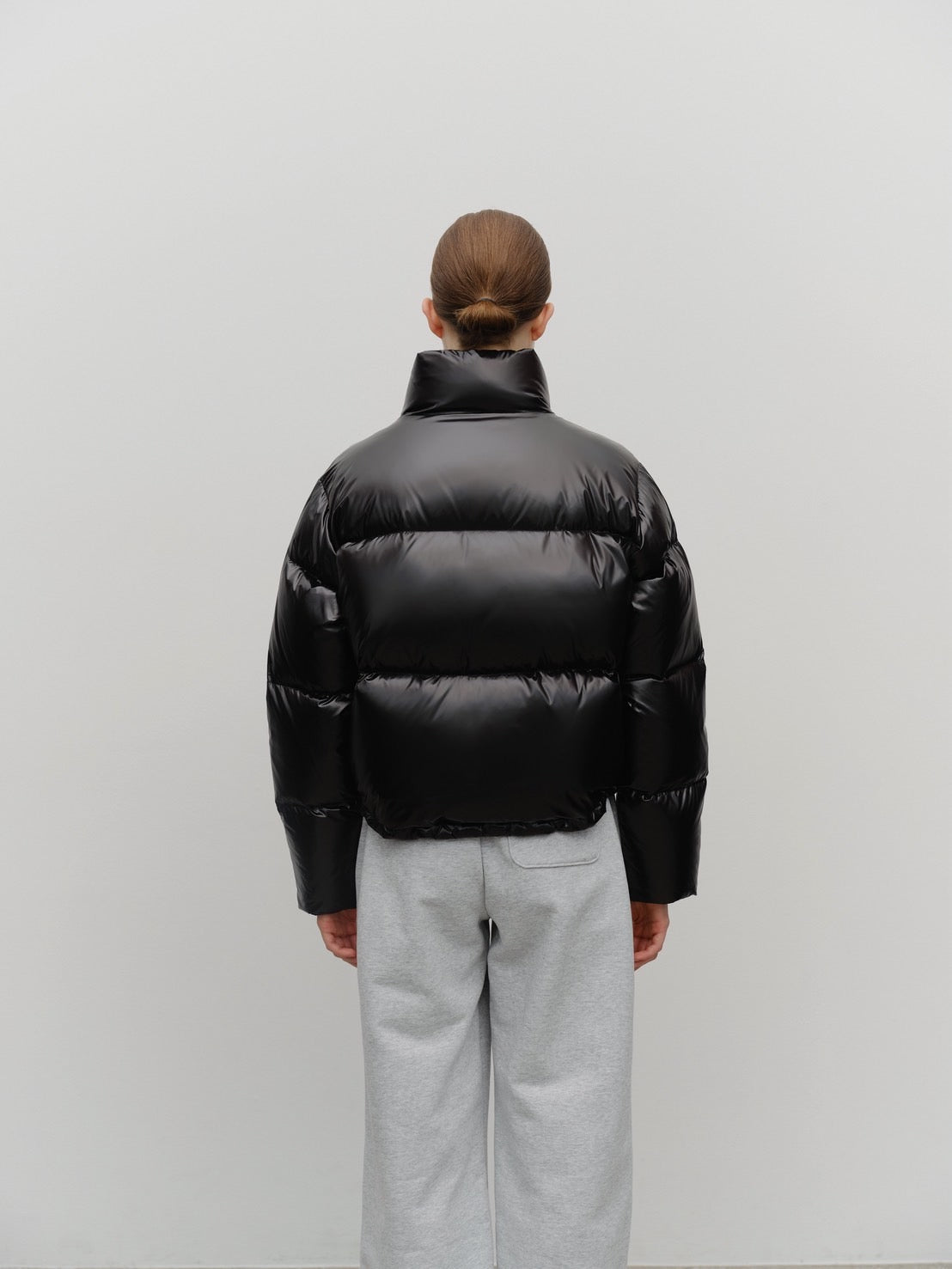 W GLOSSY CROP DOWN JACKET