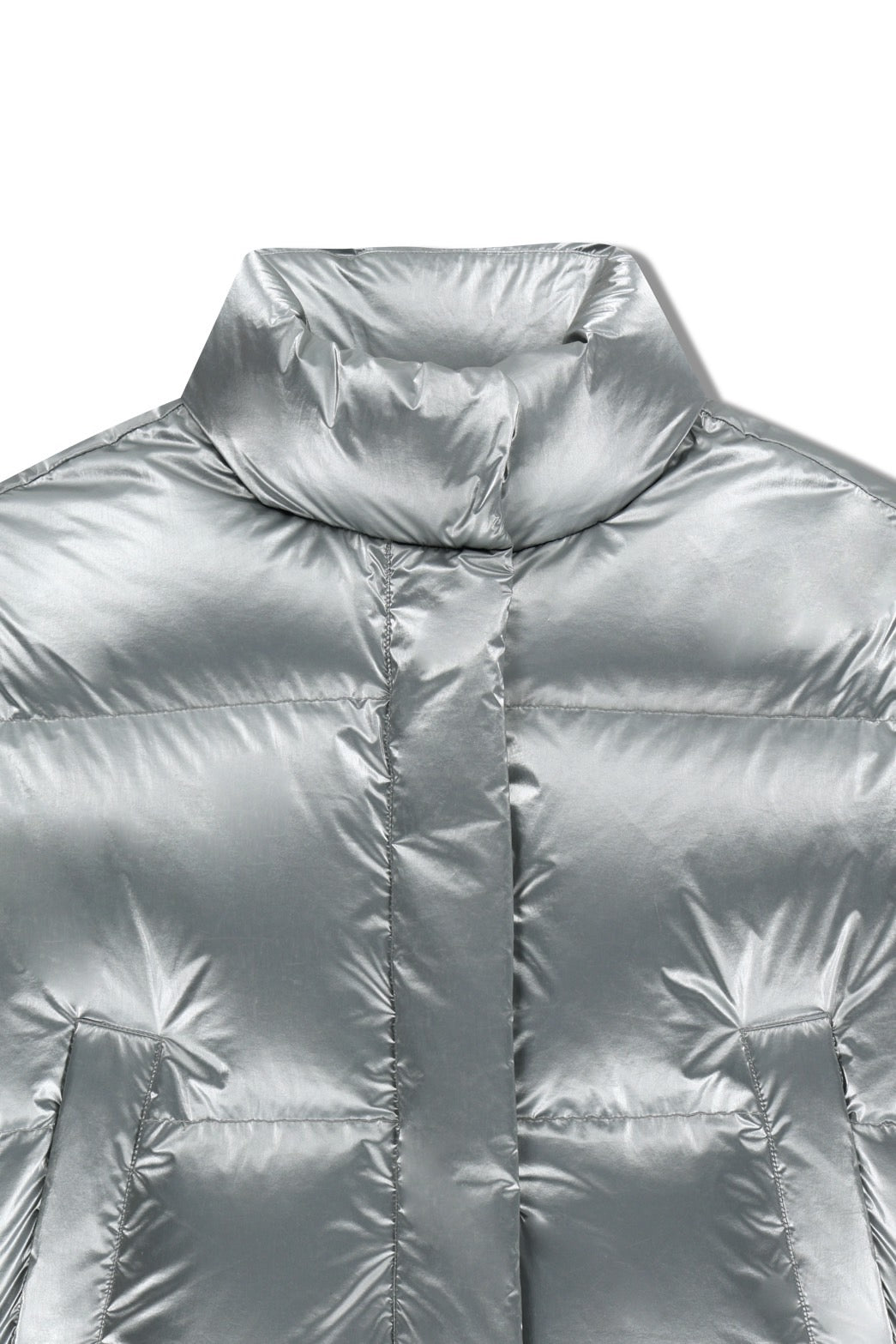 W GLOSSY CROP DOWN JACKET