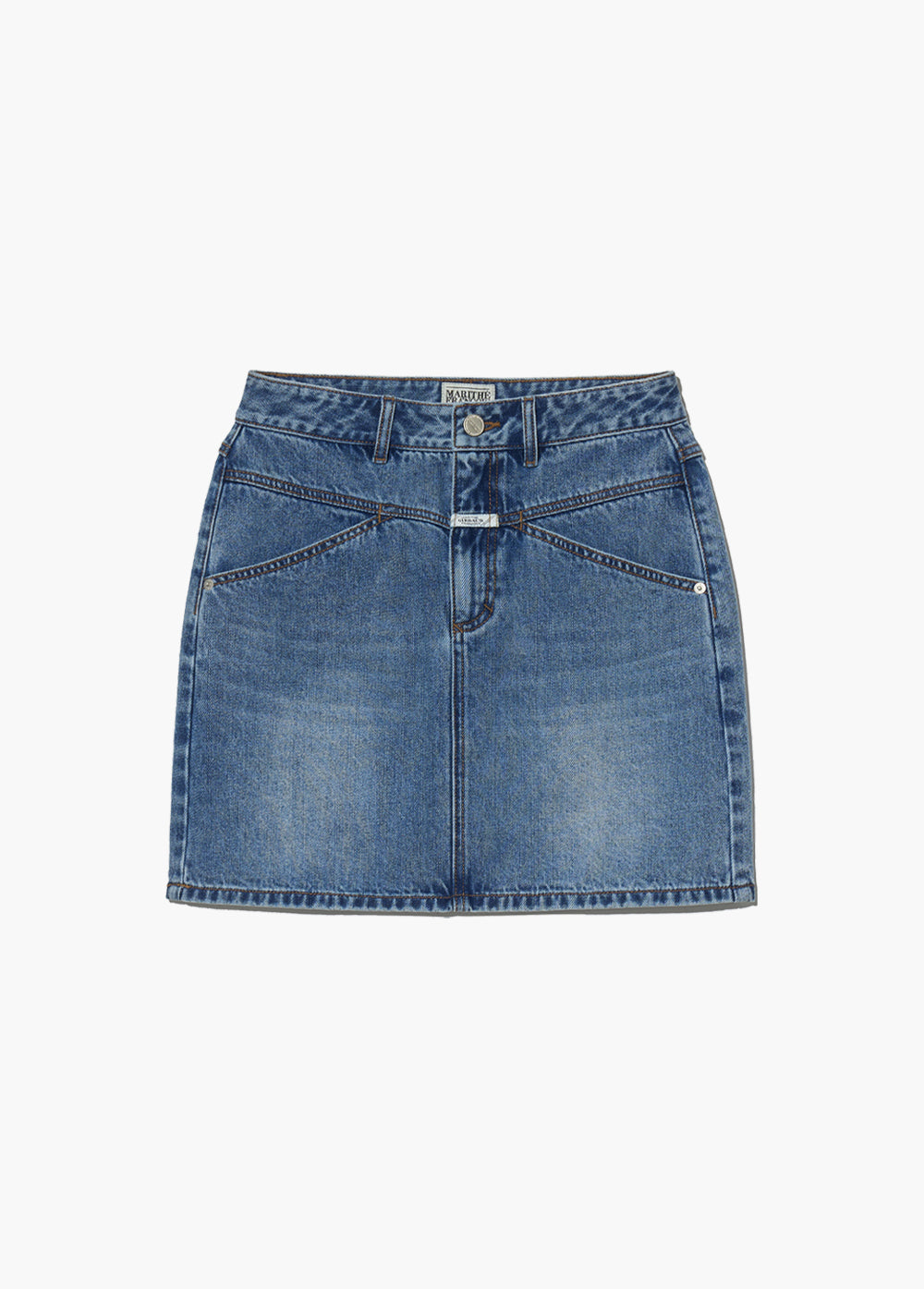 W STRAIGHT DENIM MINI SKIRT