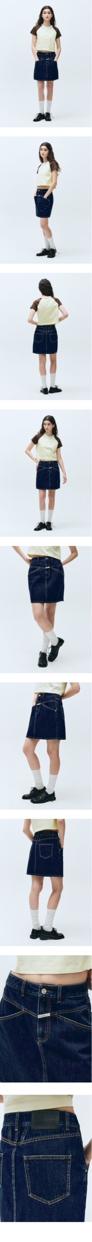 W STRAIGHT DENIM MINI SKIRT