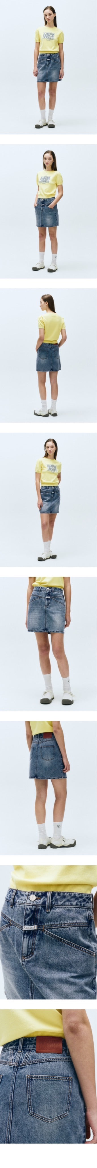 W STRAIGHT DENIM MINI SKIRT