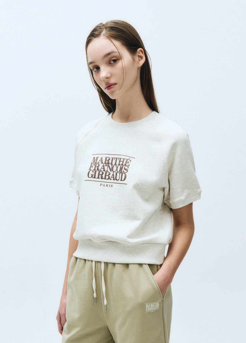 W CLASSIC LOGO HALF SWEATSHIRT