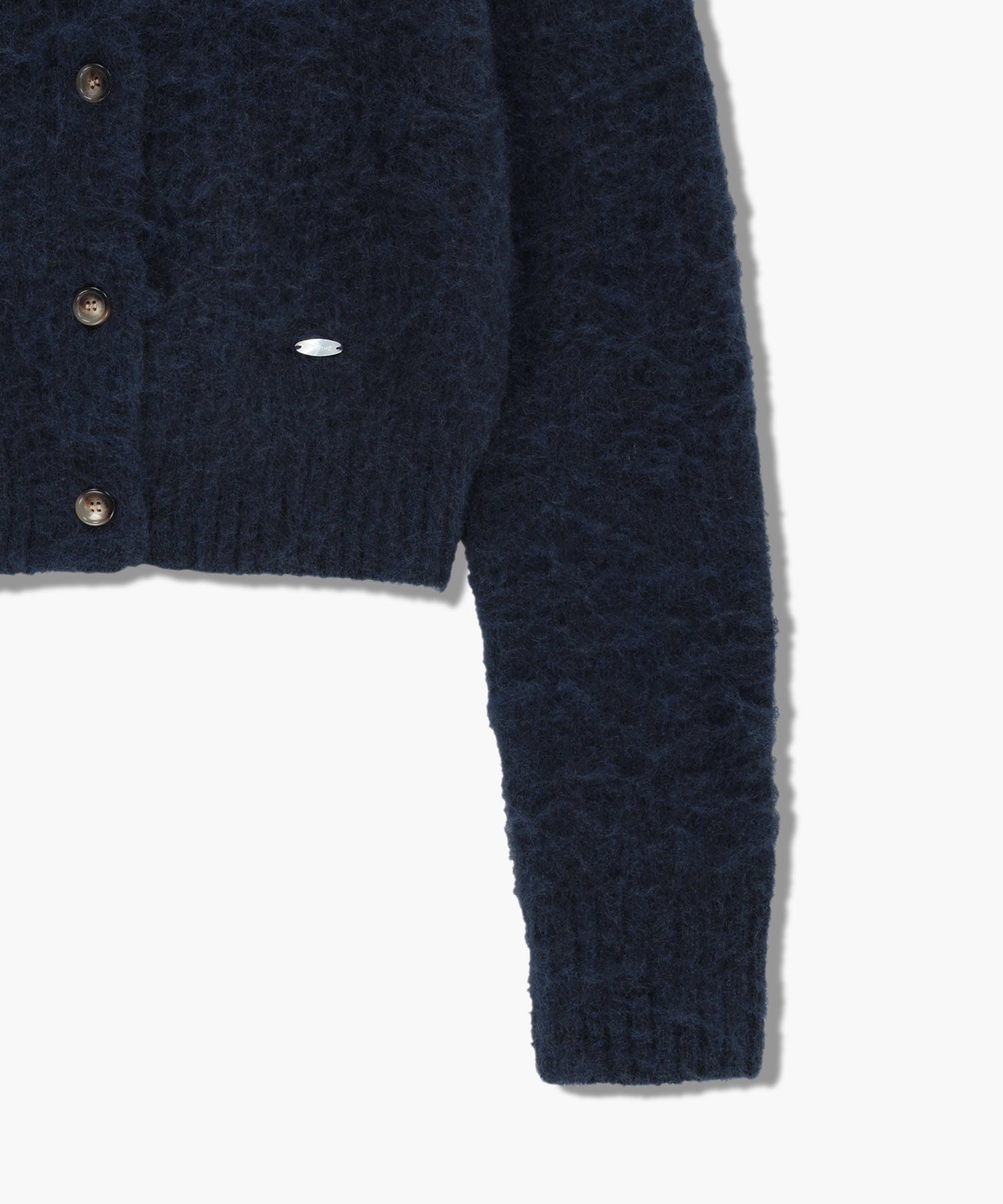 W HAIRY COLLAR CARDIGAN