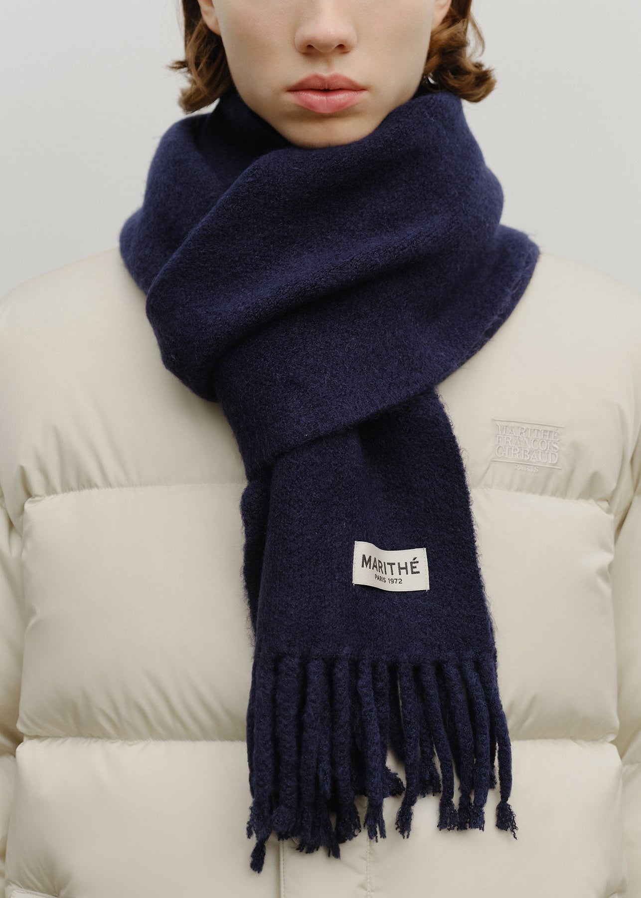 FUZZY SOLID KNIT MUFFLER