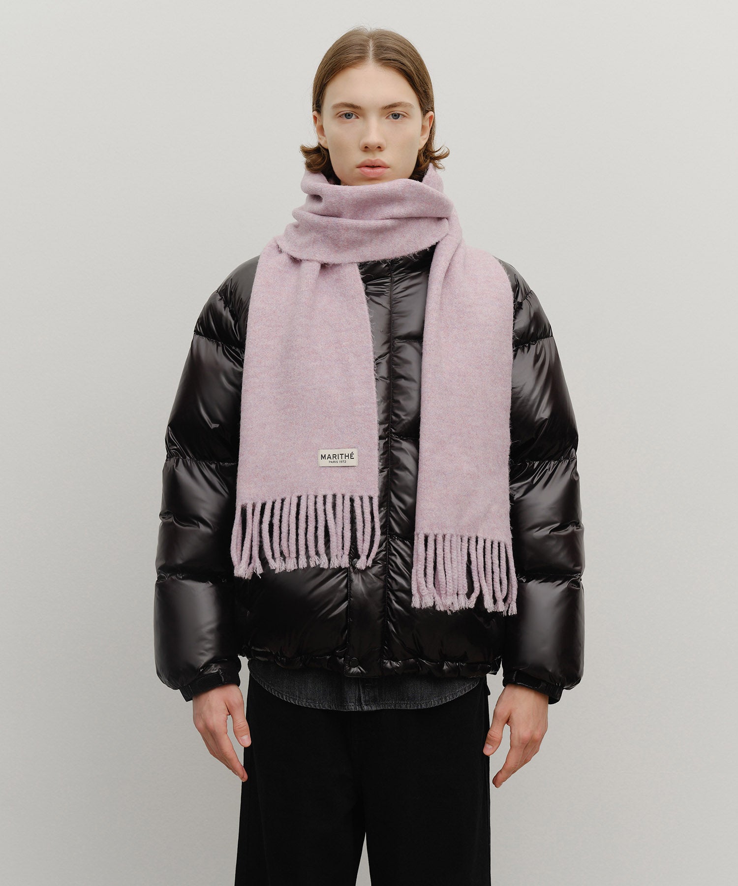 FUZZY SOLID KNIT MUFFLER