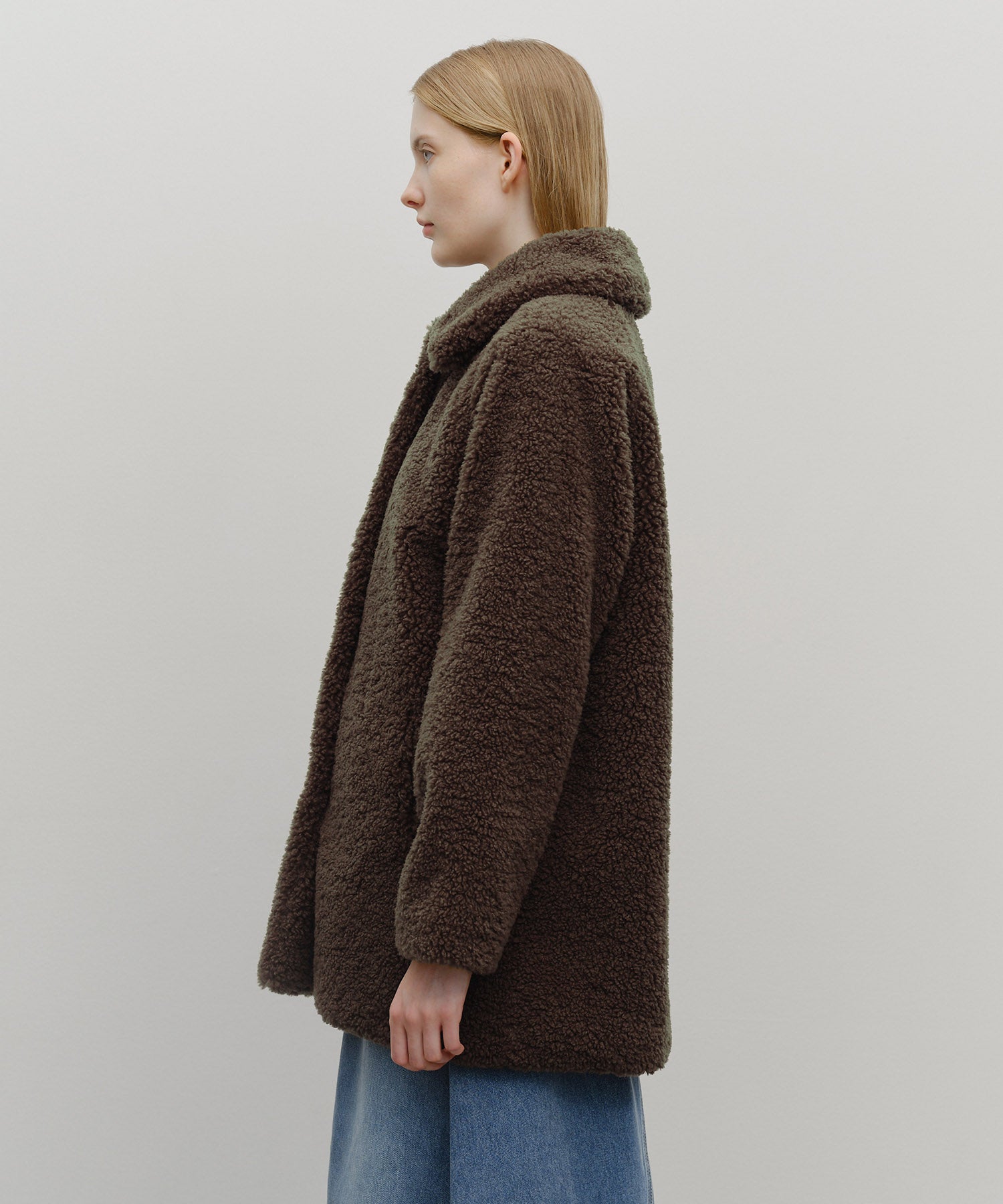 W MID SHEARLING FUR COAT