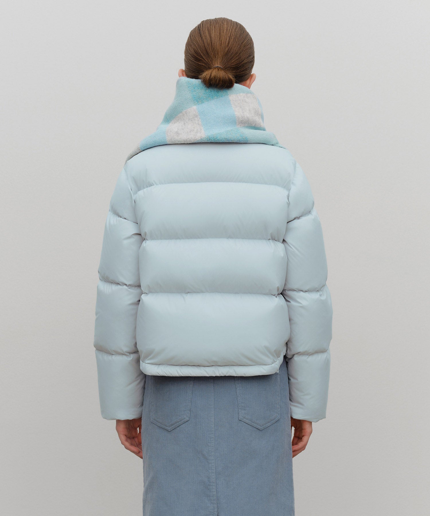 FUZZY CHECK KNIT MUFFLER